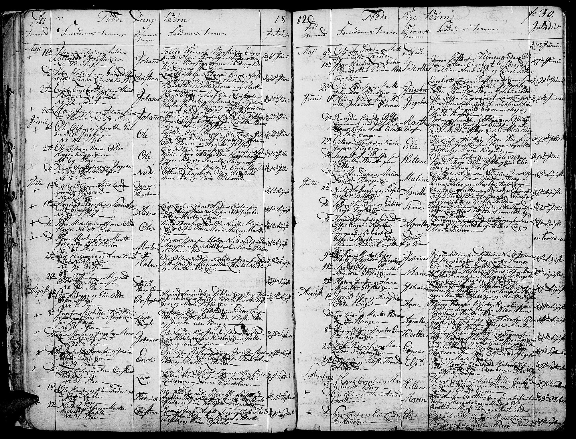 Ringsaker prestekontor, AV/SAH-PREST-014/K/Ka/L0004: Parish register (official) no. 4, 1799-1814, p. 30