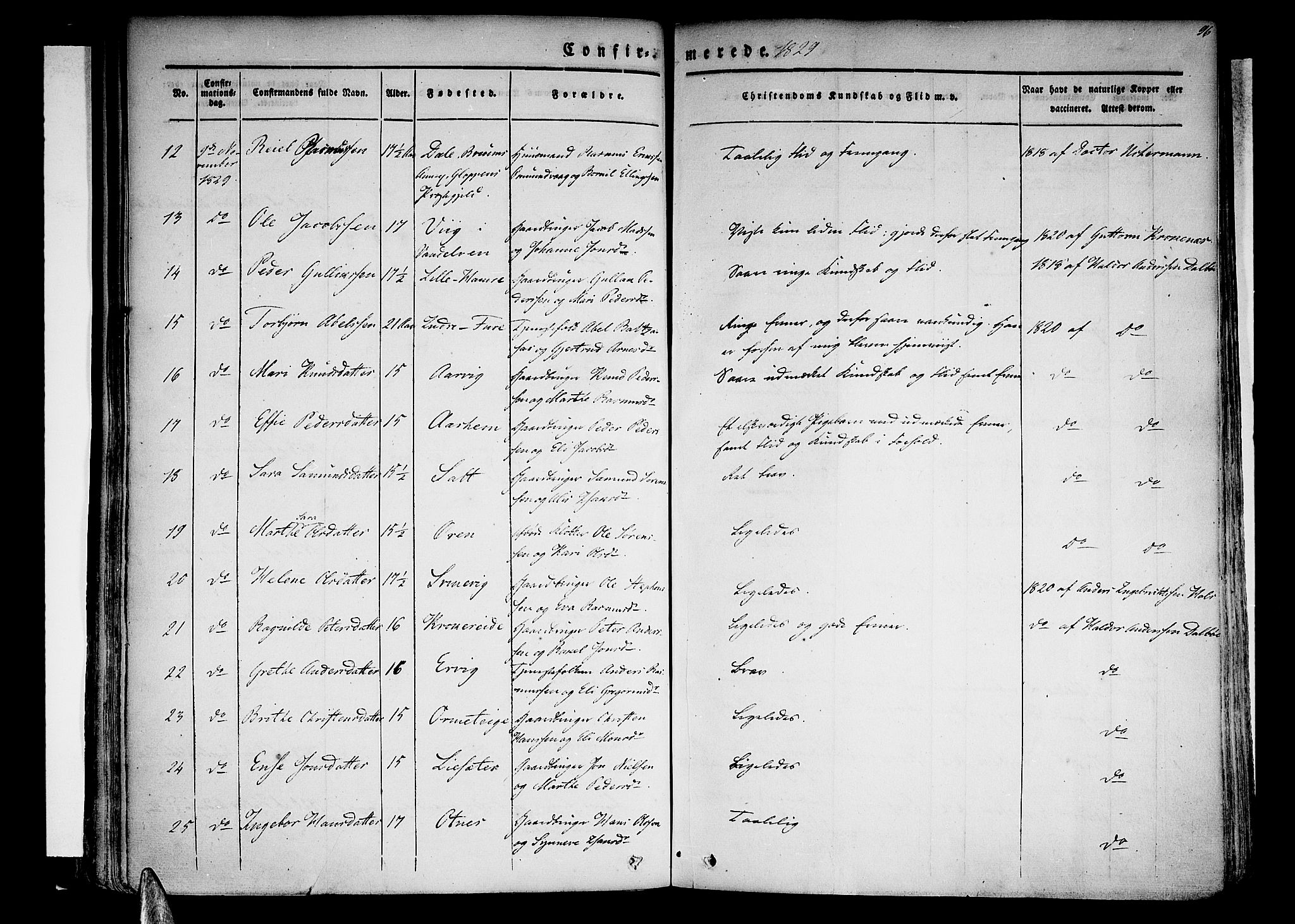 Selje sokneprestembete, SAB/A-99938/H/Ha/Haa/Haaa: Parish register (official) no. A 9, 1829-1844, p. 96