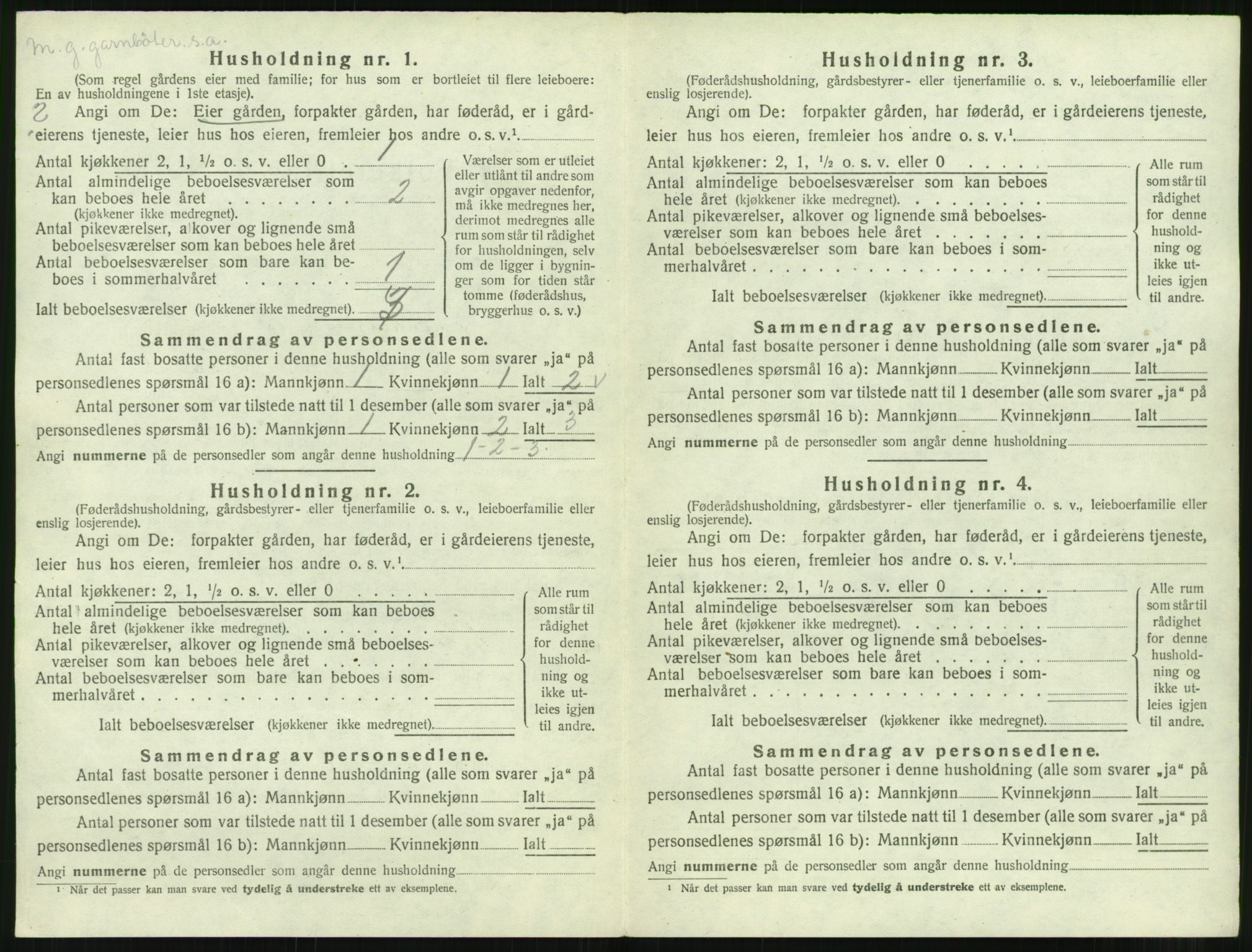 SAT, 1920 census for Sandøy, 1920, p. 287