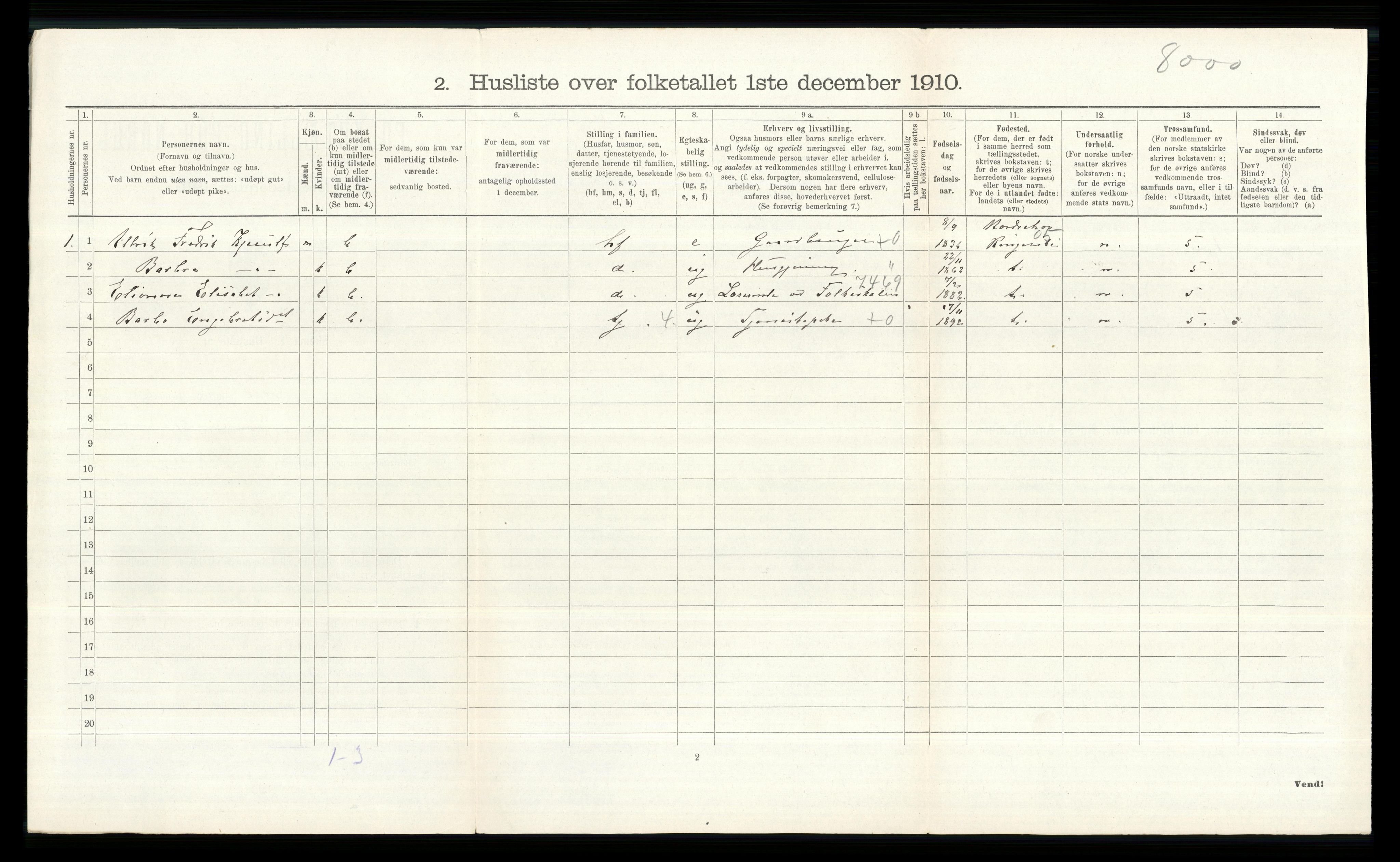 RA, 1910 census for Gol, 1910, p. 659