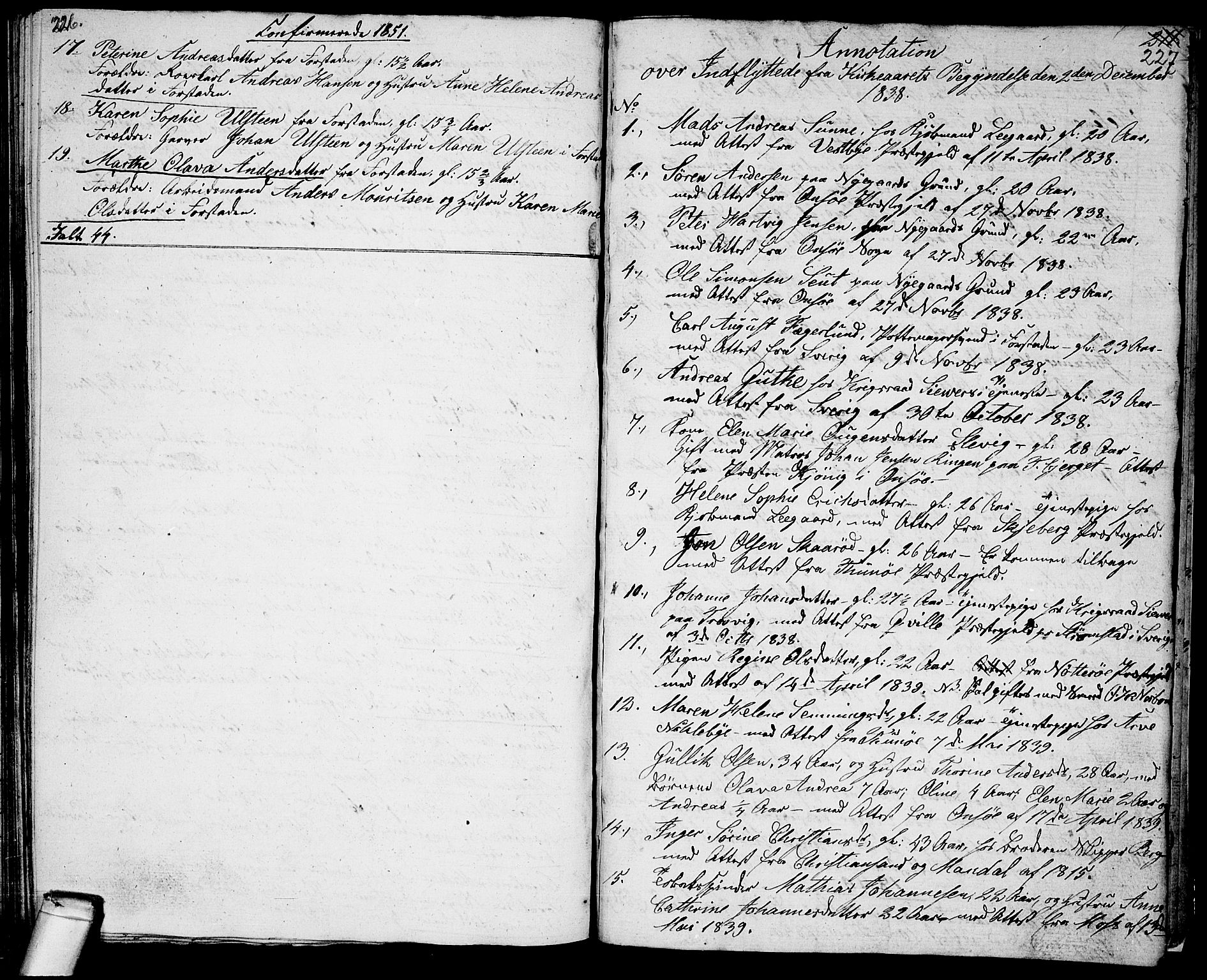 Glemmen prestekontor Kirkebøker, SAO/A-10908/G/Ga/L0002: Parish register (copy) no. 2, 1838-1851, p. 226-227