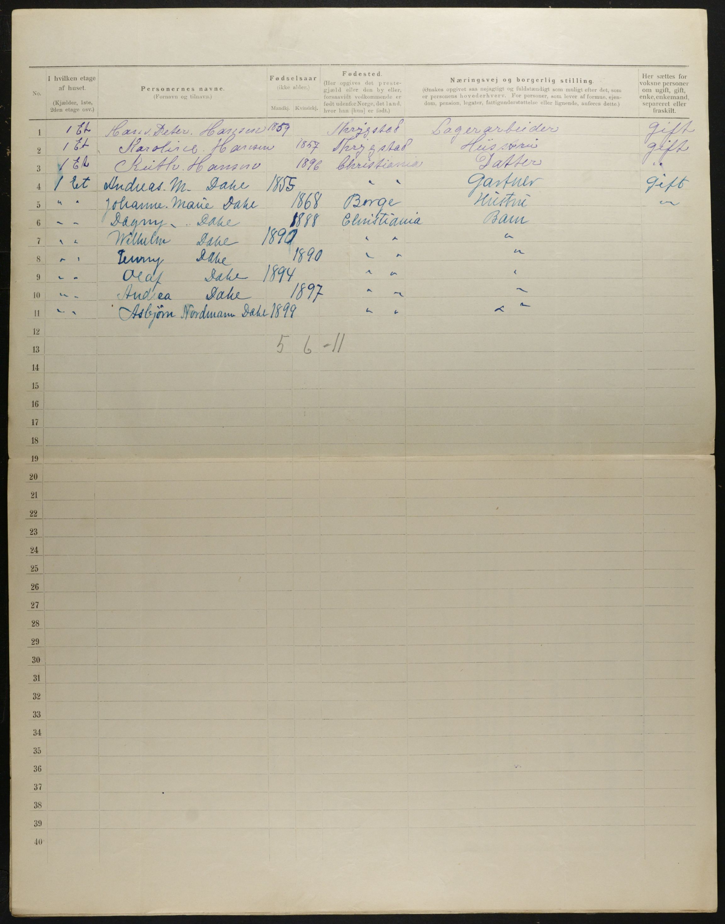 OBA, Municipal Census 1901 for Kristiania, 1901, p. 1930