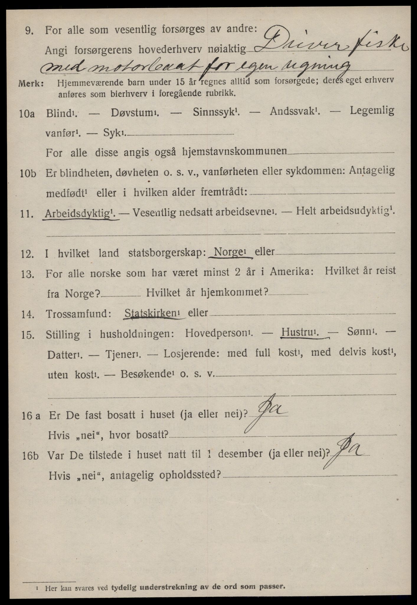 SAT, 1920 census for Brattvær, 1920, p. 2787