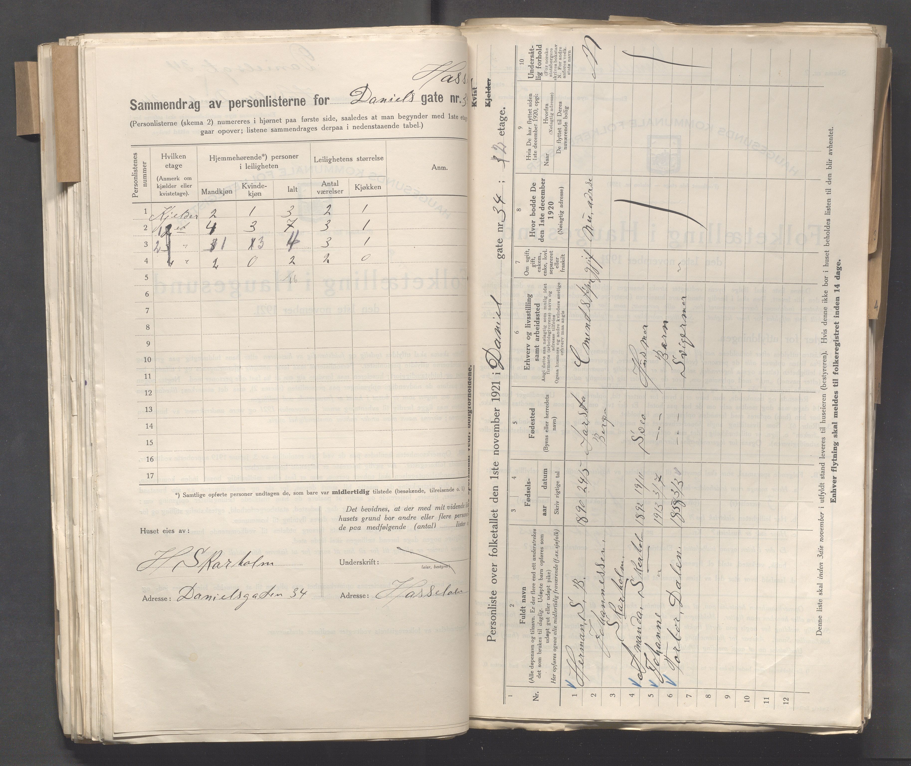 IKAR, Local census 1.11.1921 for Haugesund, 1921, p. 5977