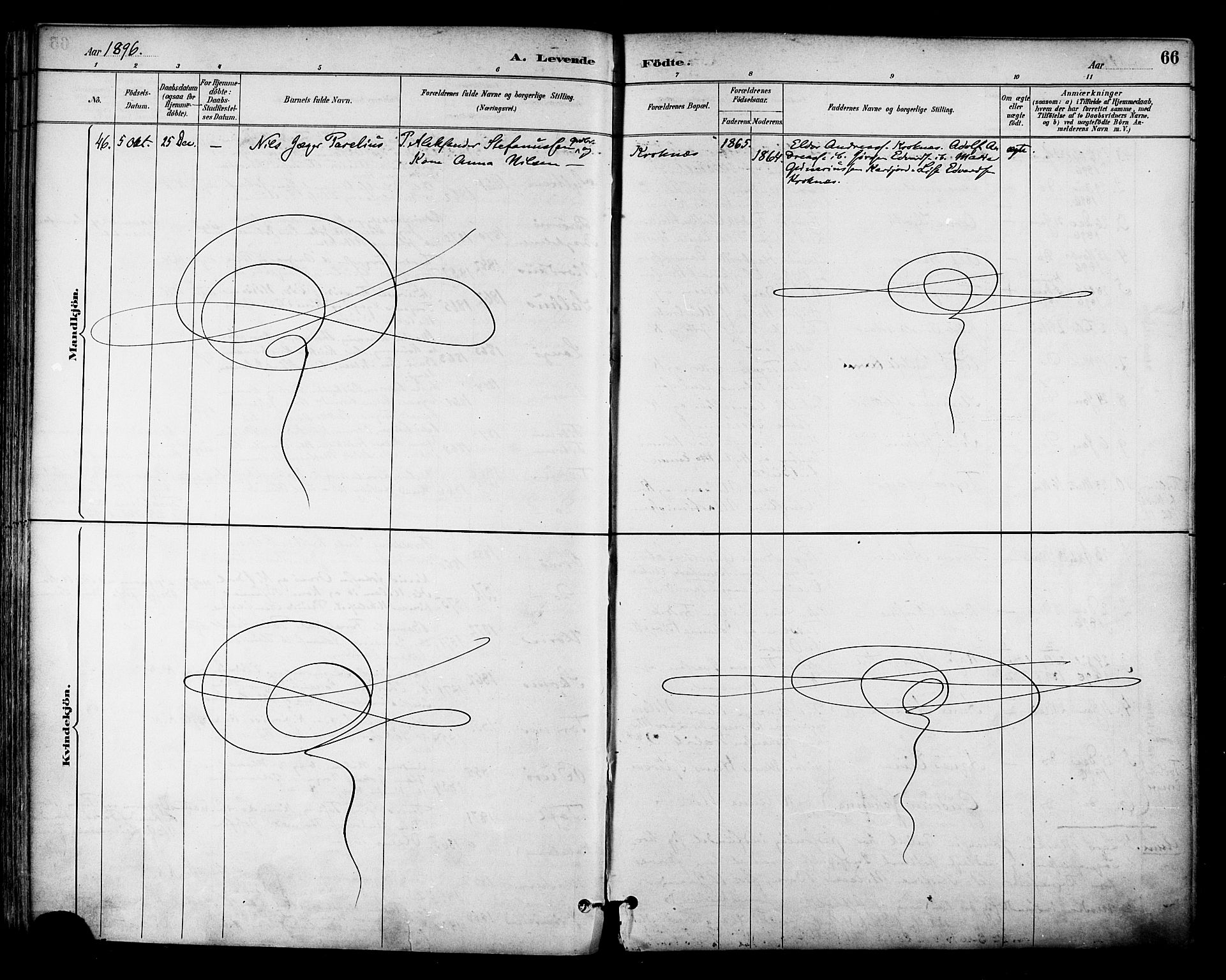 Ministerialprotokoller, klokkerbøker og fødselsregistre - Nordland, AV/SAT-A-1459/813/L0200: Parish register (official) no. 813A10, 1886-1900, p. 66