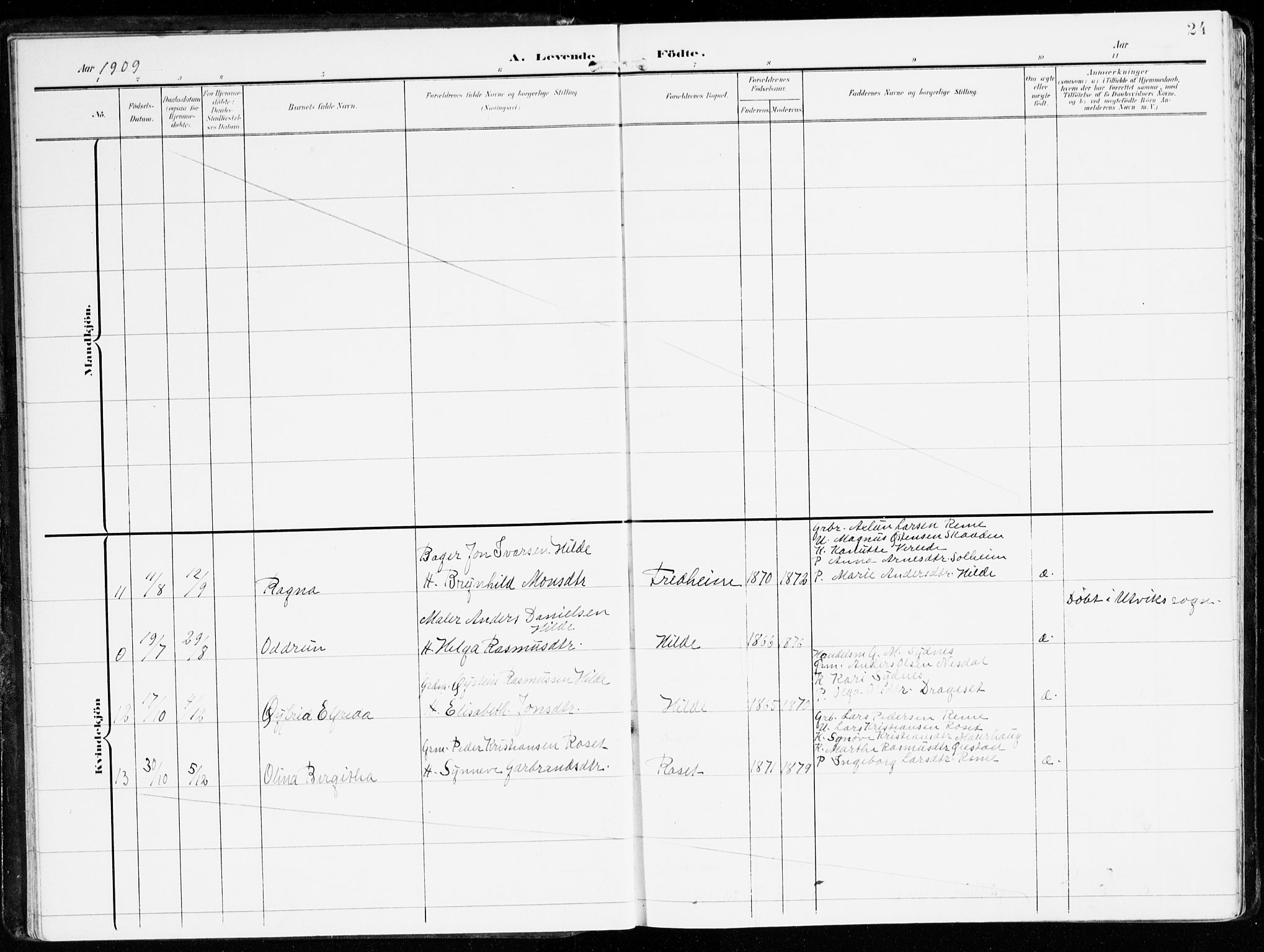 Innvik sokneprestembete, AV/SAB-A-80501: Parish register (official) no. B 2, 1903-1929, p. 24