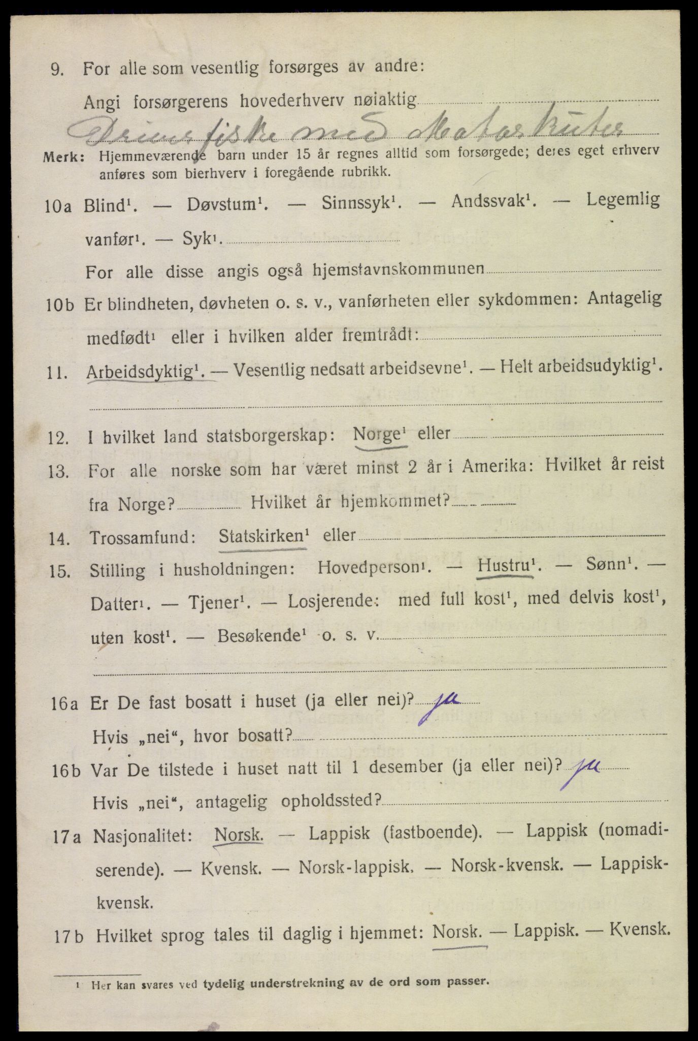 SAT, 1920 census for Hadsel, 1920, p. 19925