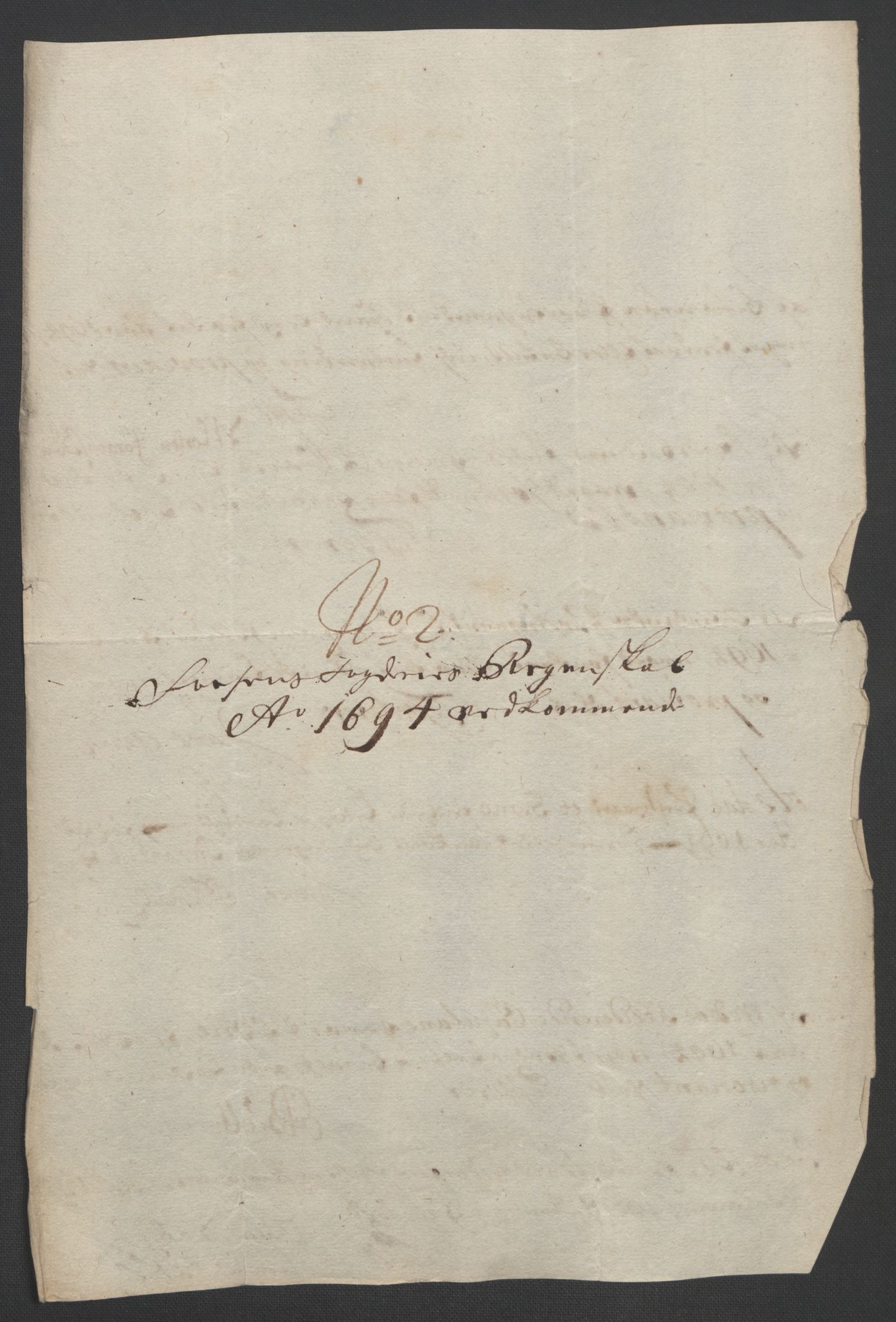 Rentekammeret inntil 1814, Reviderte regnskaper, Fogderegnskap, AV/RA-EA-4092/R57/L3850: Fogderegnskap Fosen, 1694, p. 162