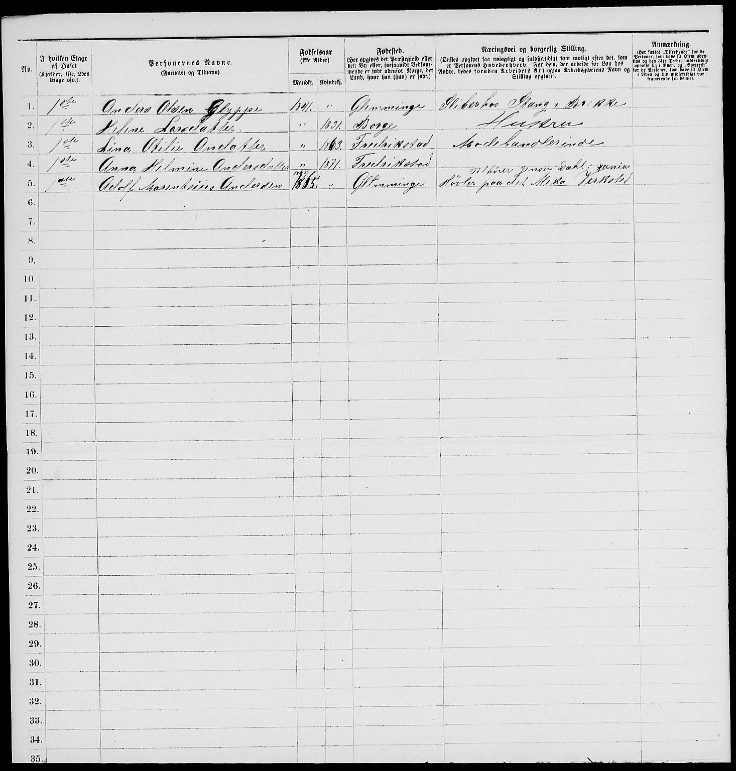RA, 1885 census for 0103 Fredrikstad, 1885, p. 1573