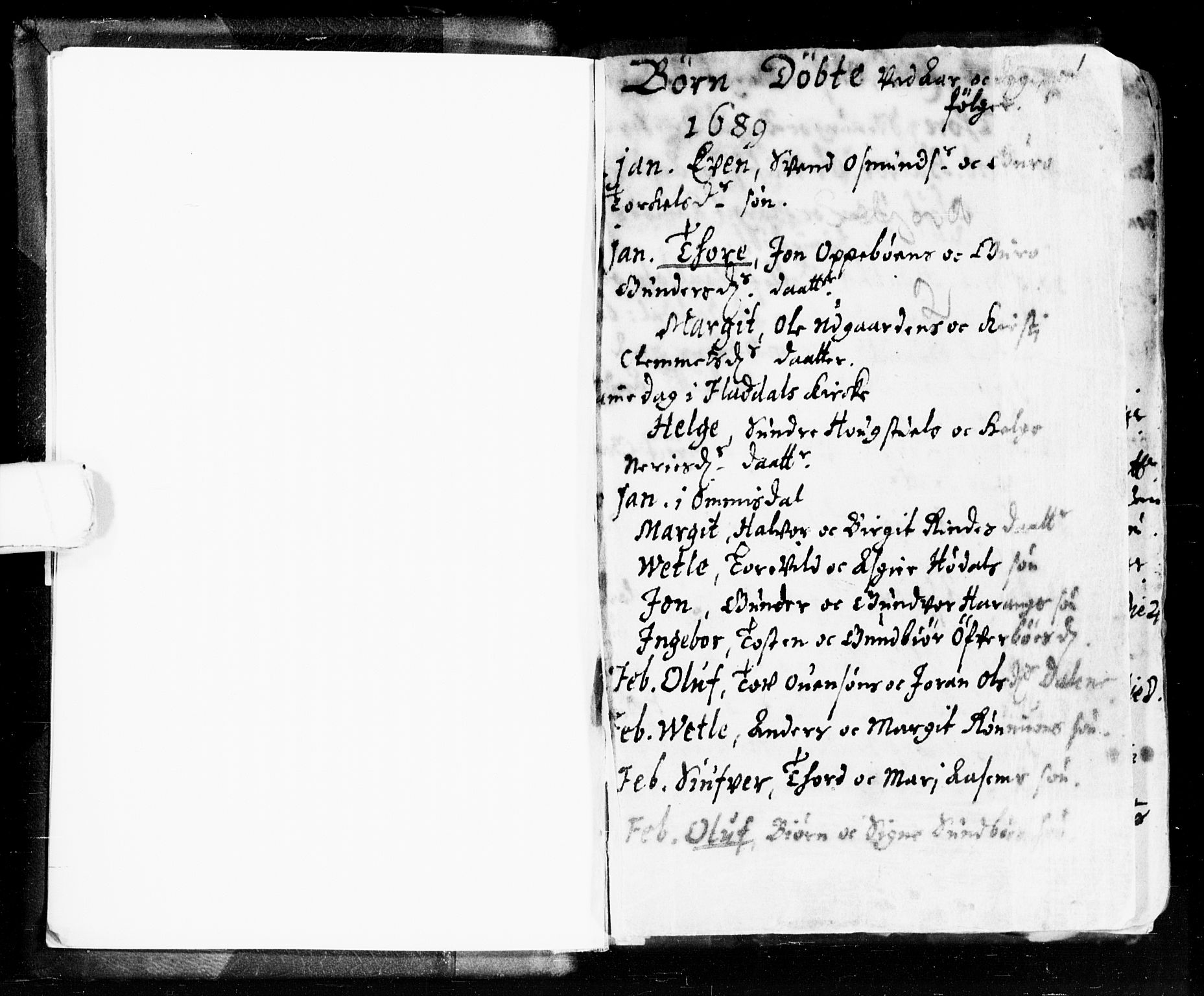 Seljord kirkebøker, SAKO/A-20/F/Fa/L0002: Parish register (official) no. I 2, 1689-1713, p. 0-1