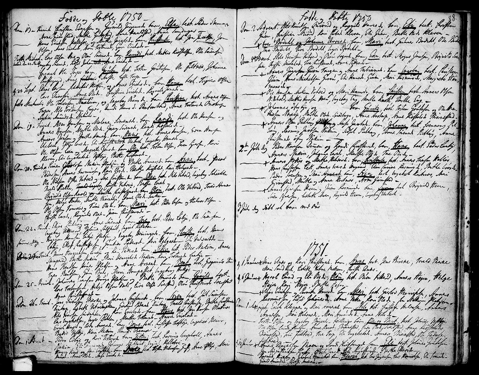 Rakkestad prestekontor Kirkebøker, SAO/A-2008/F/Fa/L0002: Parish register (official) no. I 2, 1741-1751, p. 88