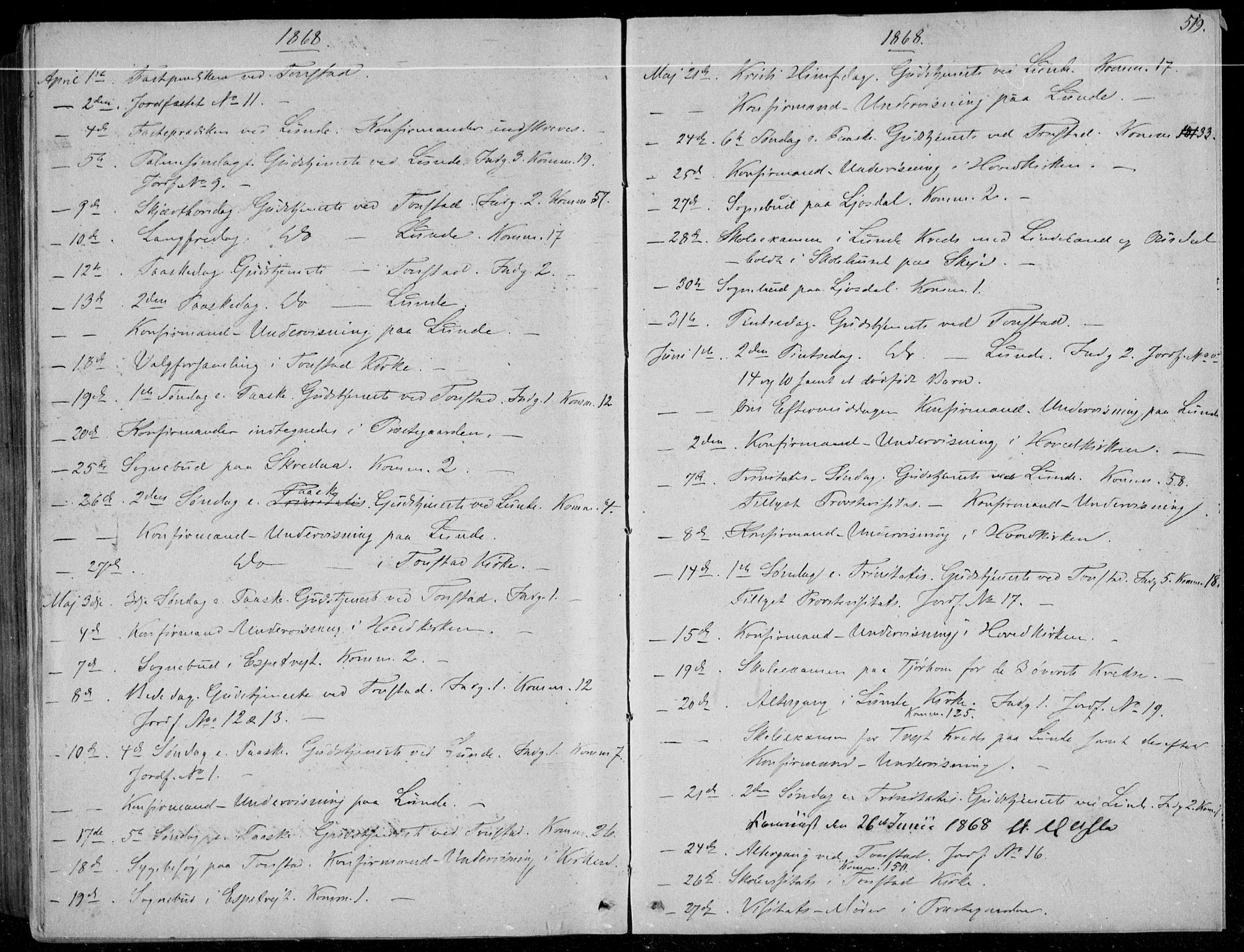 Sirdal sokneprestkontor, AV/SAK-1111-0036/F/Fa/Fab/L0002: Parish register (official) no. A 2, 1855-1874, p. 519