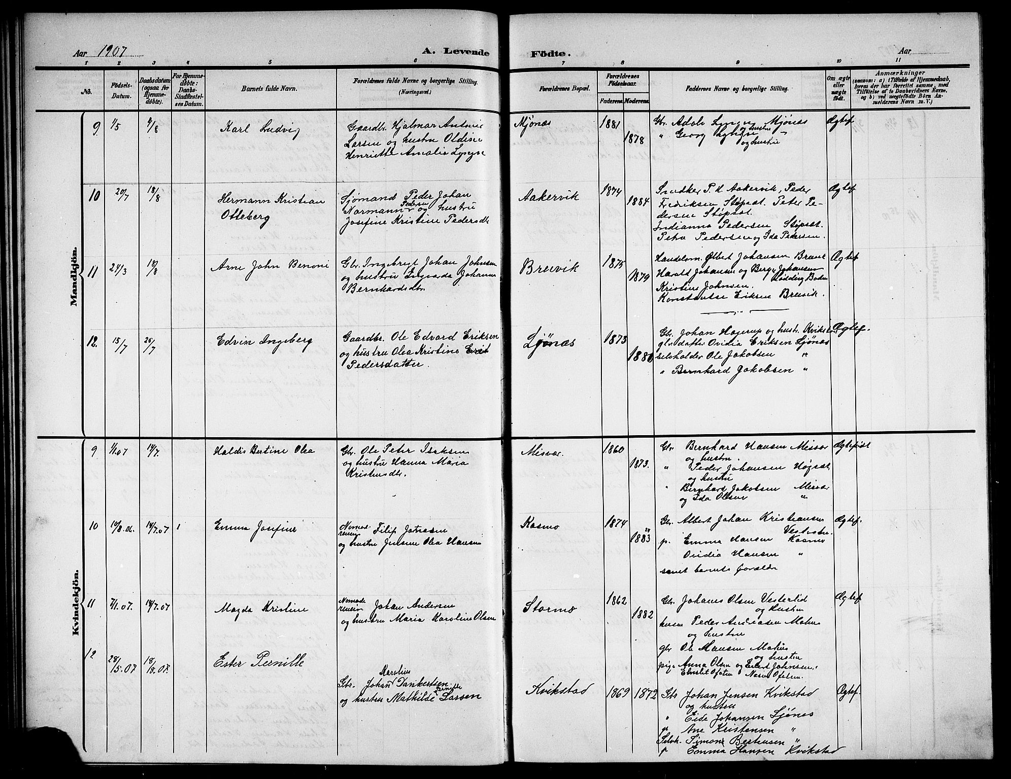 Ministerialprotokoller, klokkerbøker og fødselsregistre - Nordland, AV/SAT-A-1459/852/L0756: Parish register (copy) no. 852C07, 1902-1916