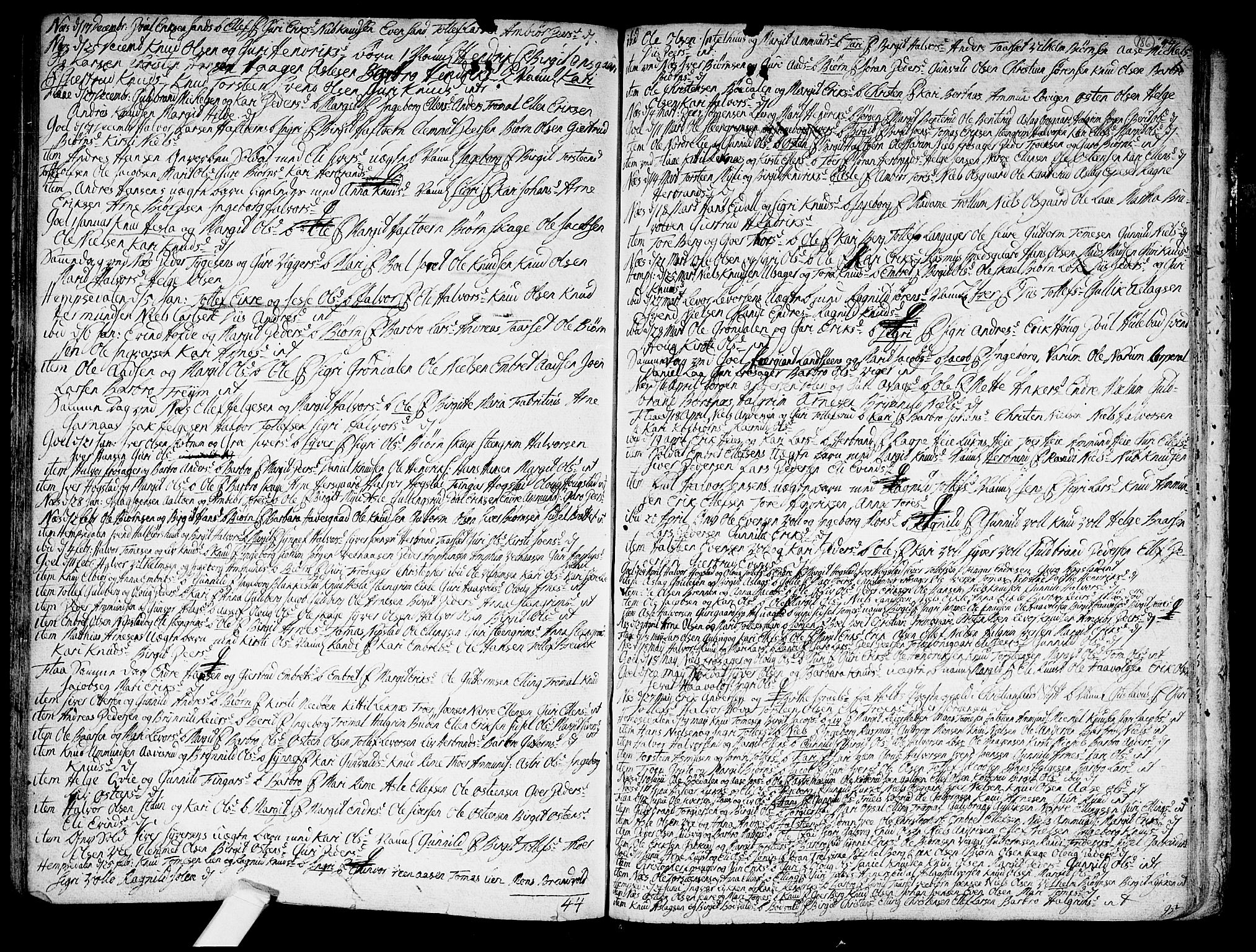 Nes kirkebøker, AV/SAKO-A-236/F/Fa/L0002: Parish register (official) no. 2, 1707-1759, p. 186