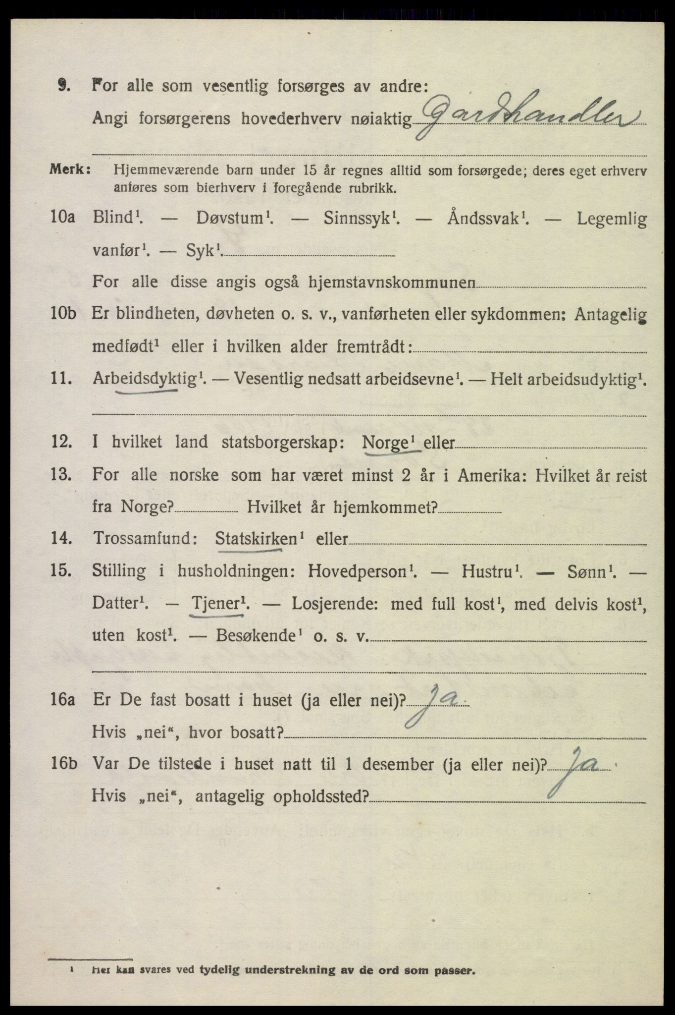 SAK, 1920 census for Søgne, 1920, p. 2474