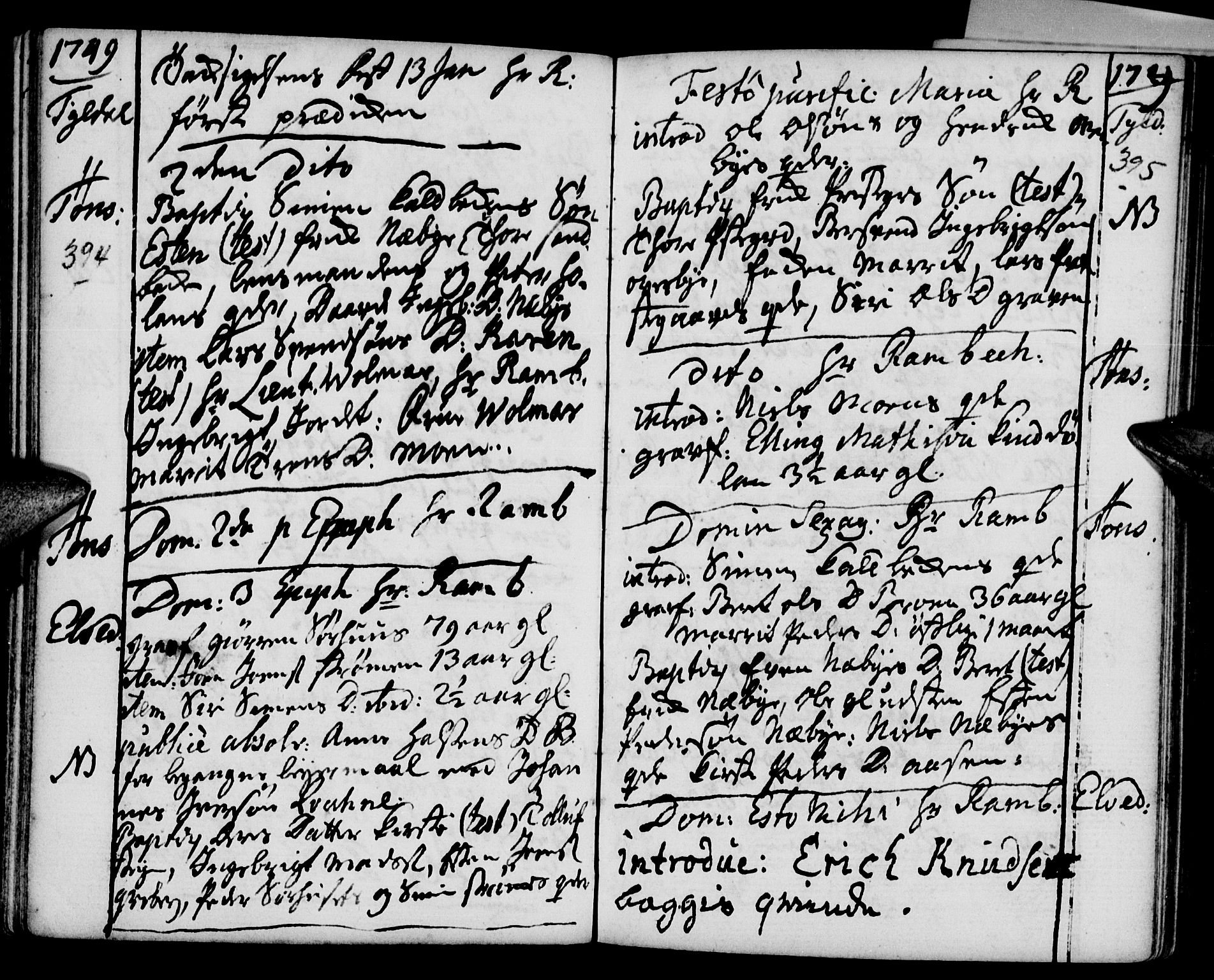 Tynset prestekontor, SAH/PREST-058/H/Ha/Haa/L0002: Parish register (official) no. 2, 1737-1767, p. 394-395