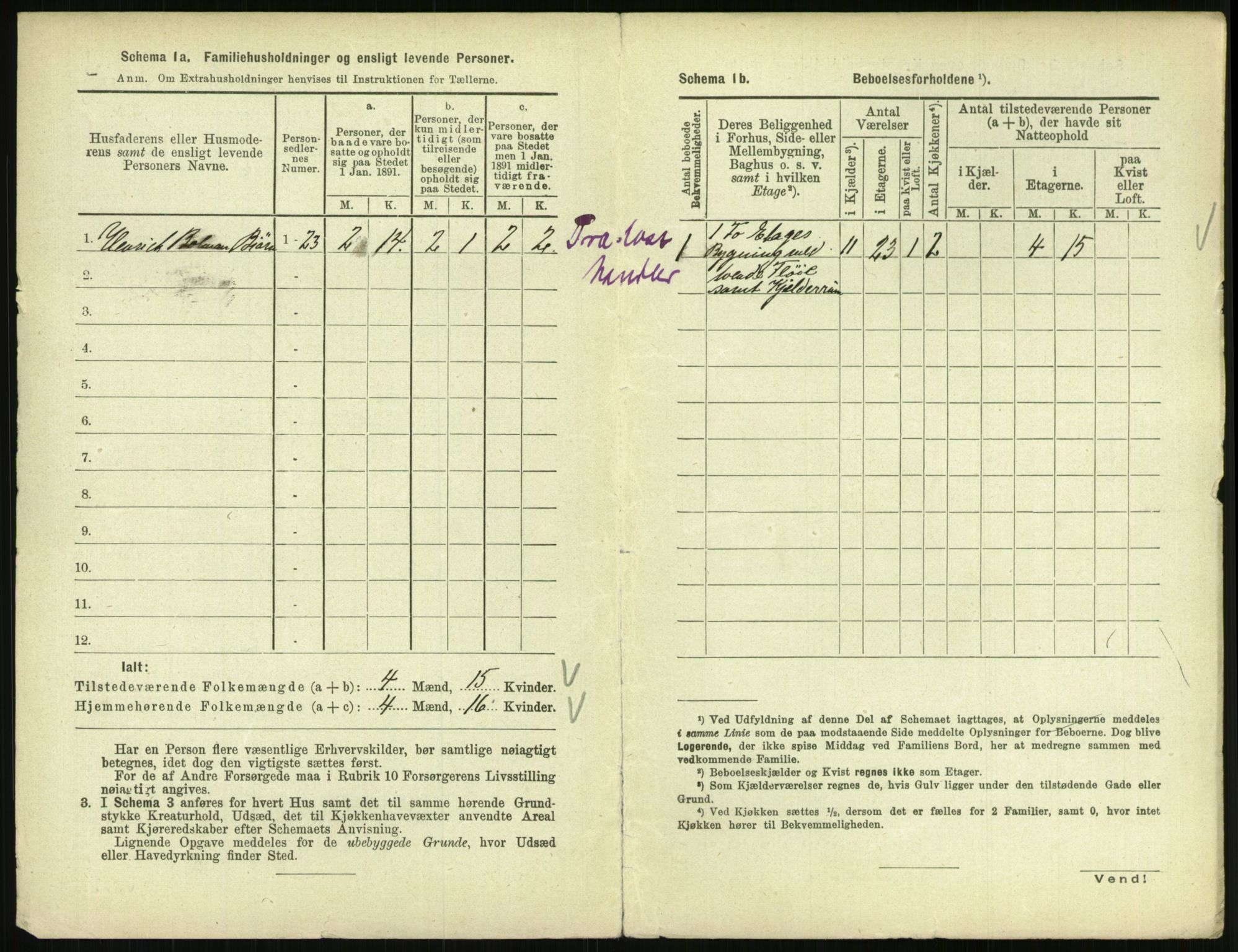 RA, 1891 census for 0801 Kragerø, 1891, p. 881