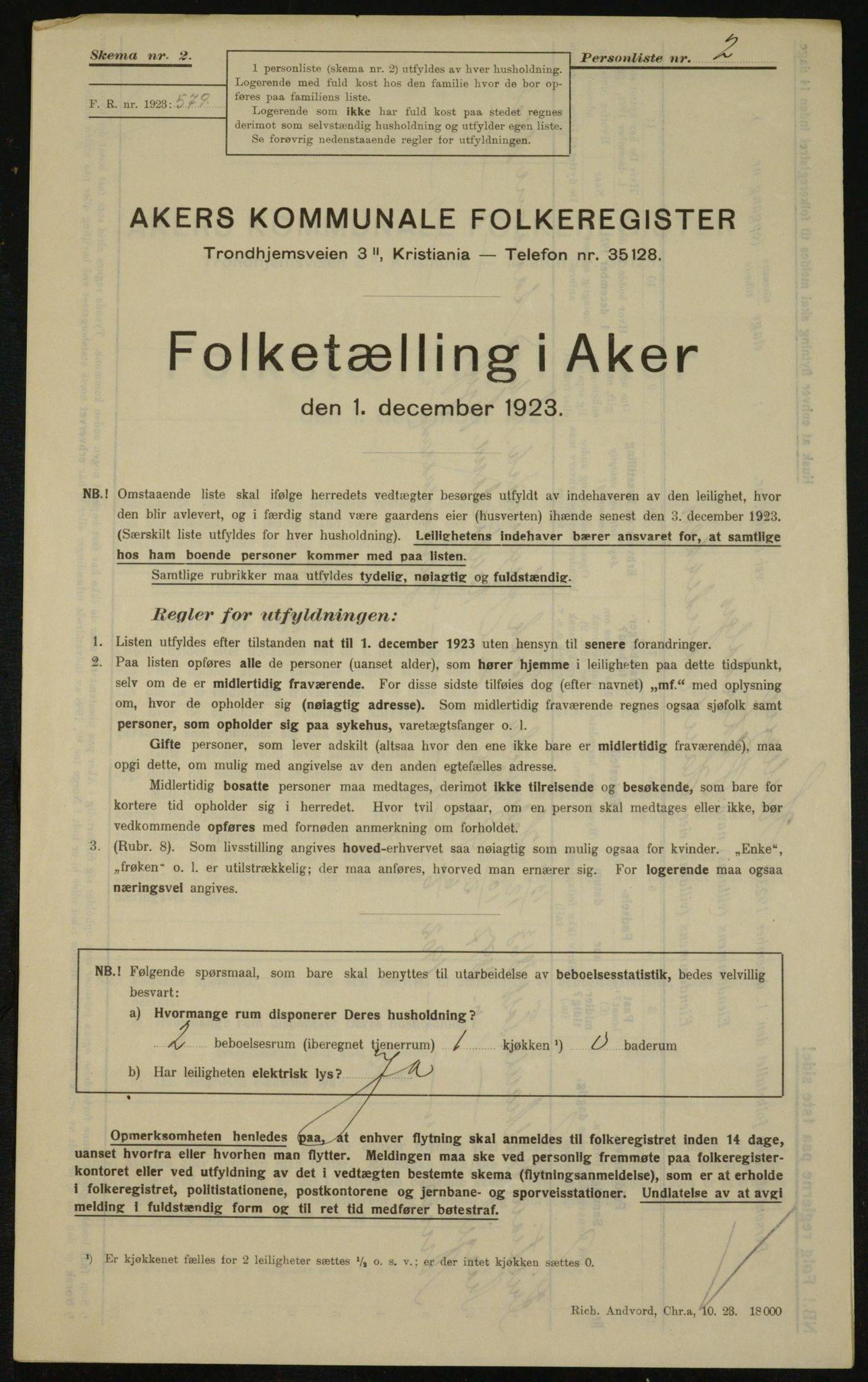 , Municipal Census 1923 for Aker, 1923, p. 26068