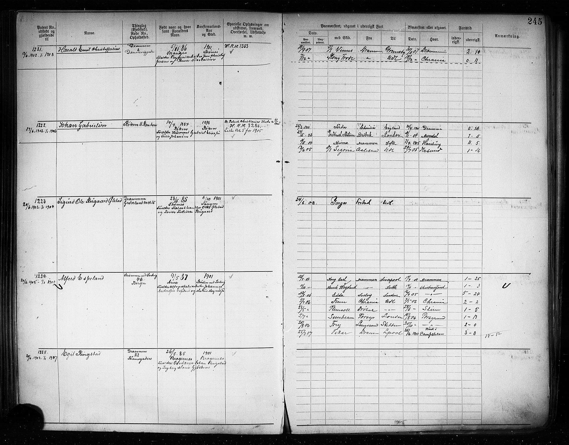 Drammen innrulleringsdistrikt, SAKO/A-781/F/Fb/L0005: Annotasjonsrulle, 1894-1905, p. 248