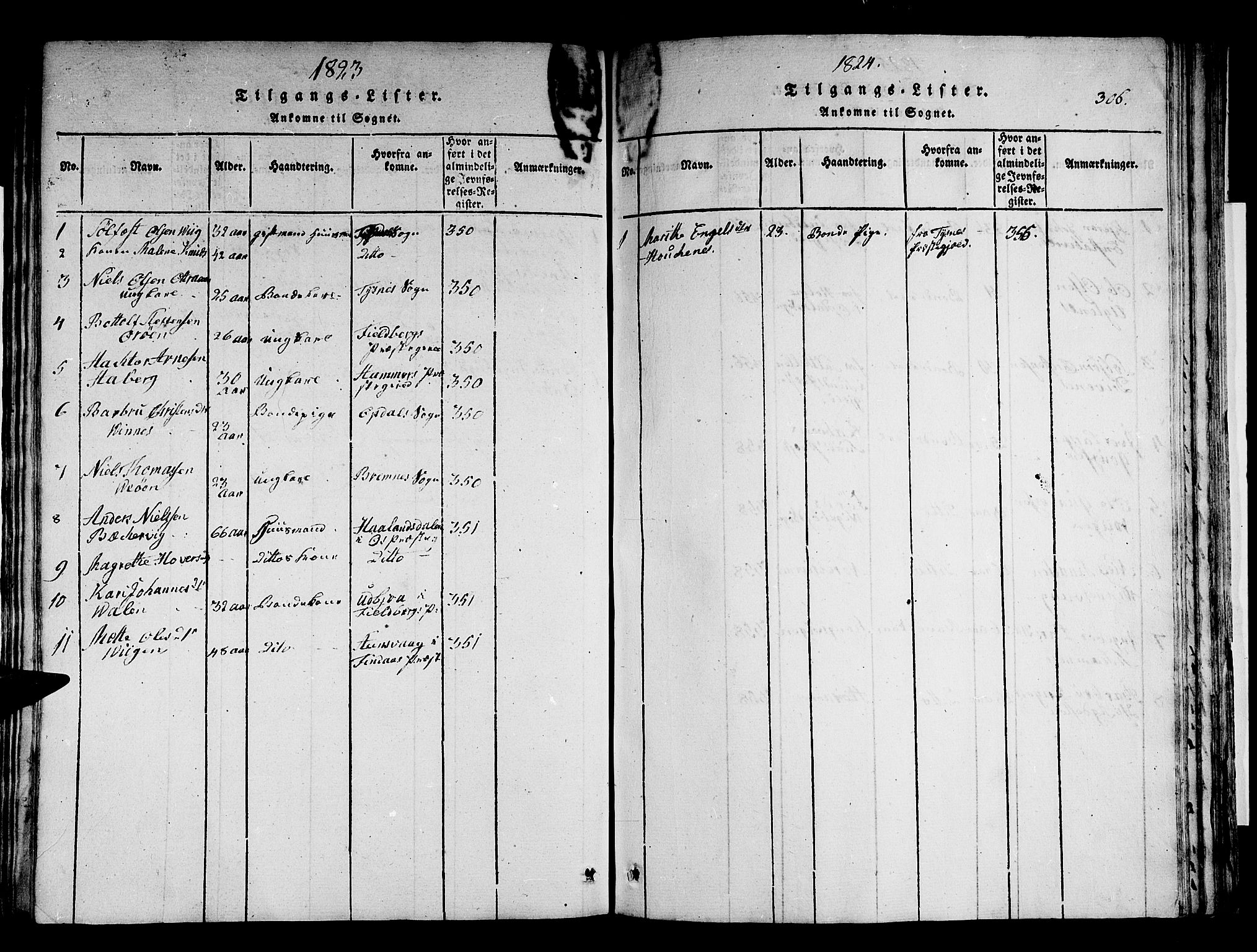 Stord sokneprestembete, AV/SAB-A-78201/H/Haa: Parish register (official) no. A 5, 1816-1825, p. 306