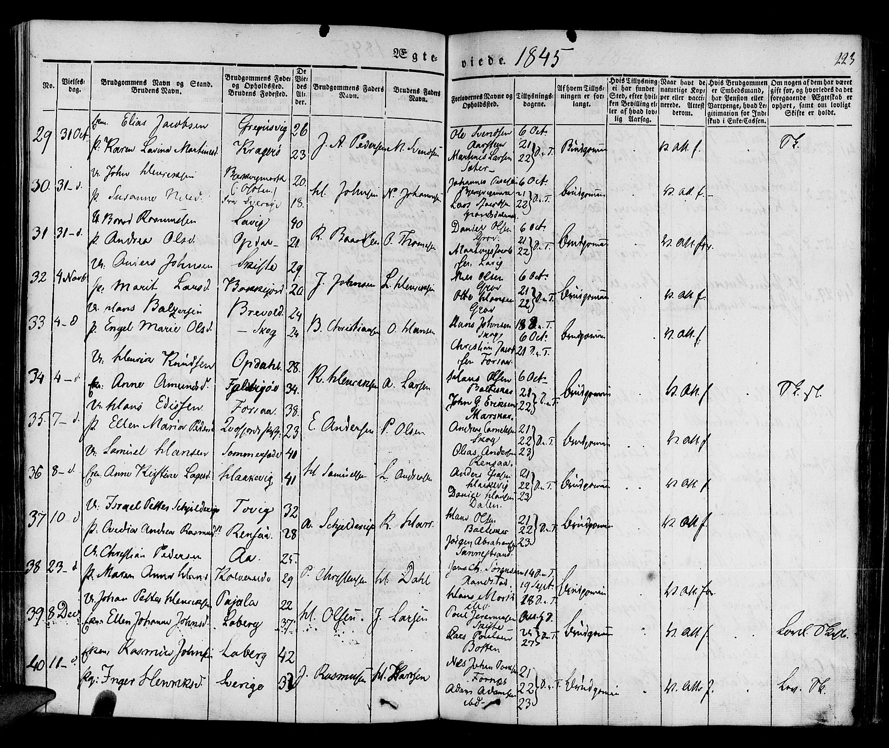 Ibestad sokneprestembete, SATØ/S-0077/H/Ha/Haa/L0006kirke: Parish register (official) no. 6, 1837-1850, p. 223