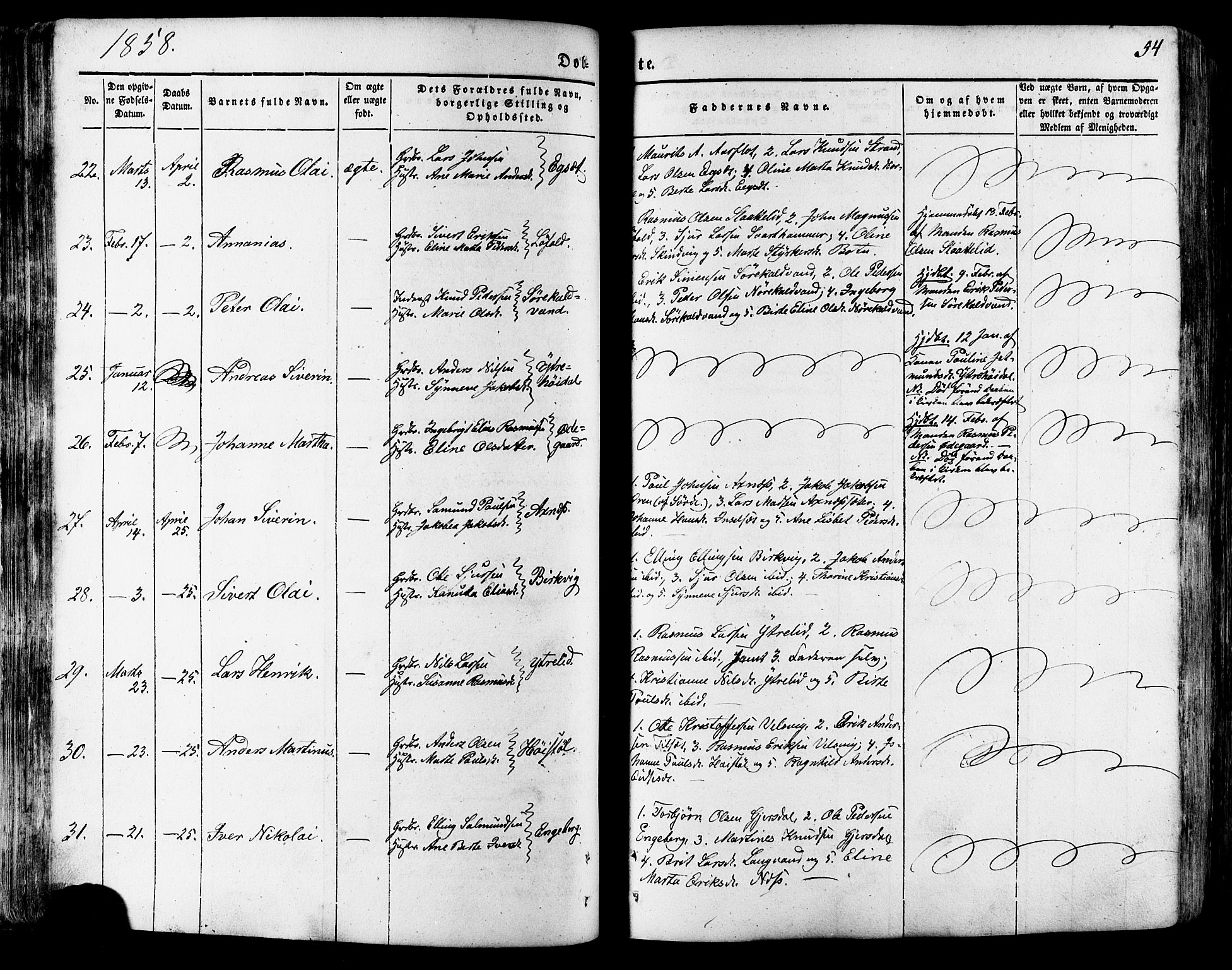 Ministerialprotokoller, klokkerbøker og fødselsregistre - Møre og Romsdal, AV/SAT-A-1454/511/L0140: Parish register (official) no. 511A07, 1851-1878, p. 54