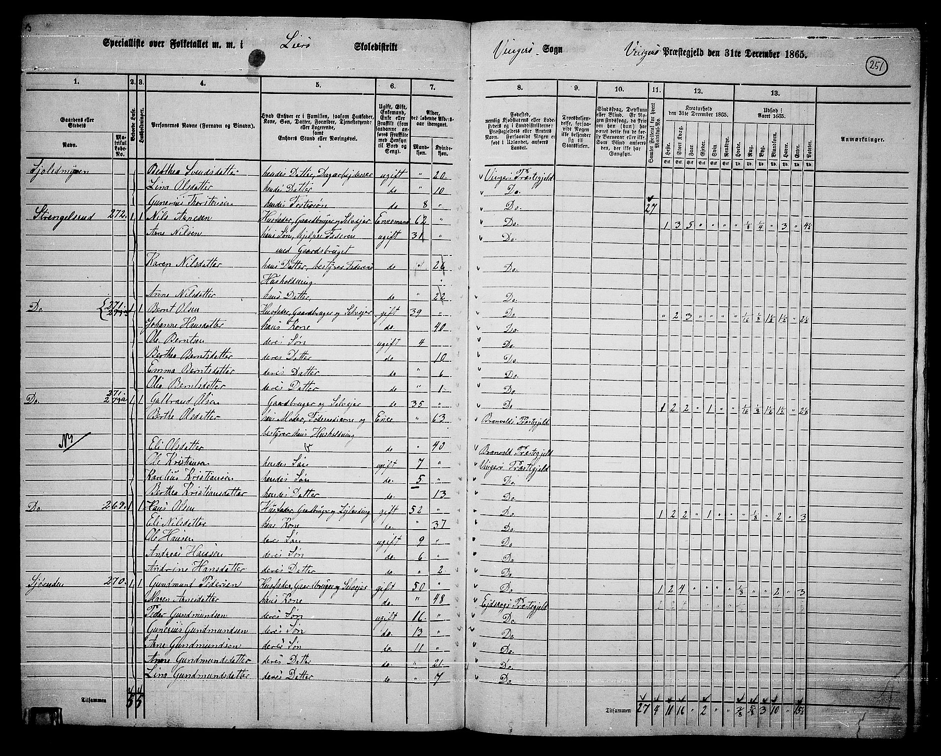 RA, 1865 census for Vinger/Vinger og Austmarka, 1865, p. 227