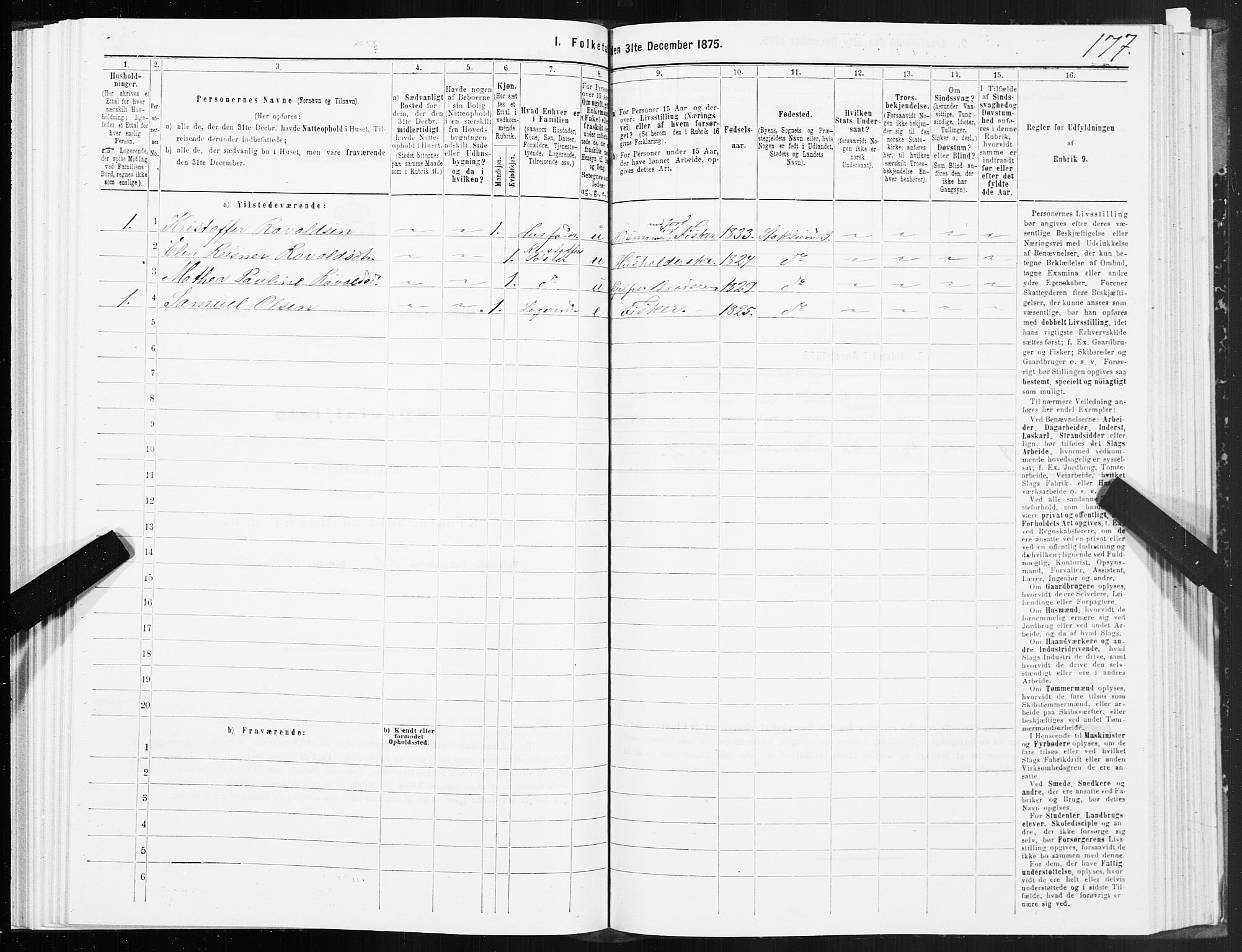 SAT, 1875 census for 1632P Bjørnør, 1875, p. 4177