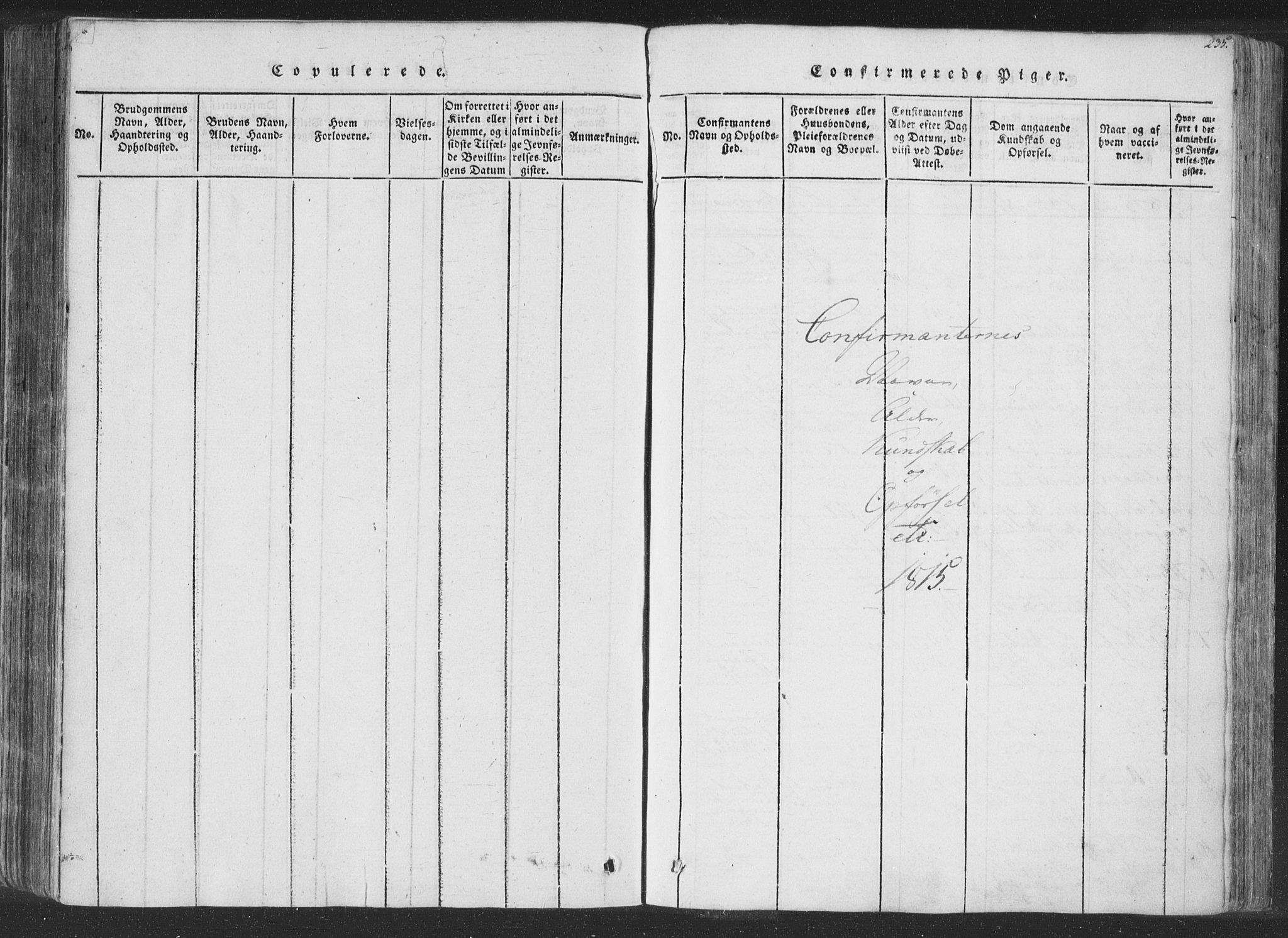 Rollag kirkebøker, SAKO/A-240/F/Fa/L0006: Parish register (official) no. I 6, 1814-1828, p. 235