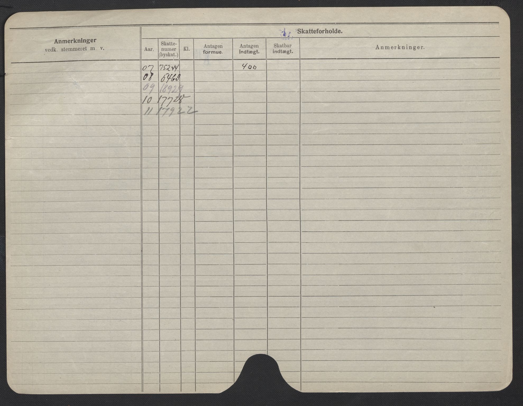 Oslo folkeregister, Registerkort, SAO/A-11715/F/Fa/Fac/L0018: Kvinner, 1906-1914, p. 301b