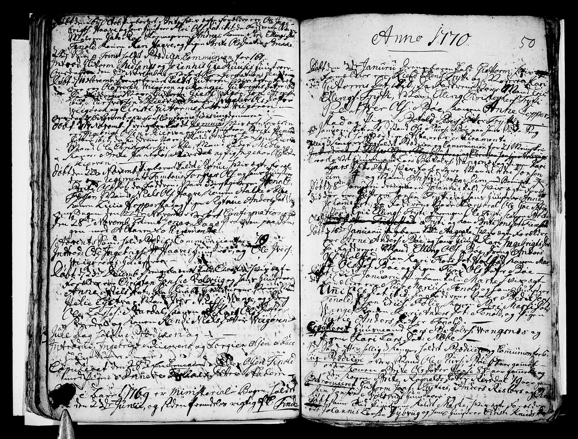 Vik sokneprestembete, SAB/A-81501: Parish register (official) no. A 3 /1, 1755-1771, p. 50