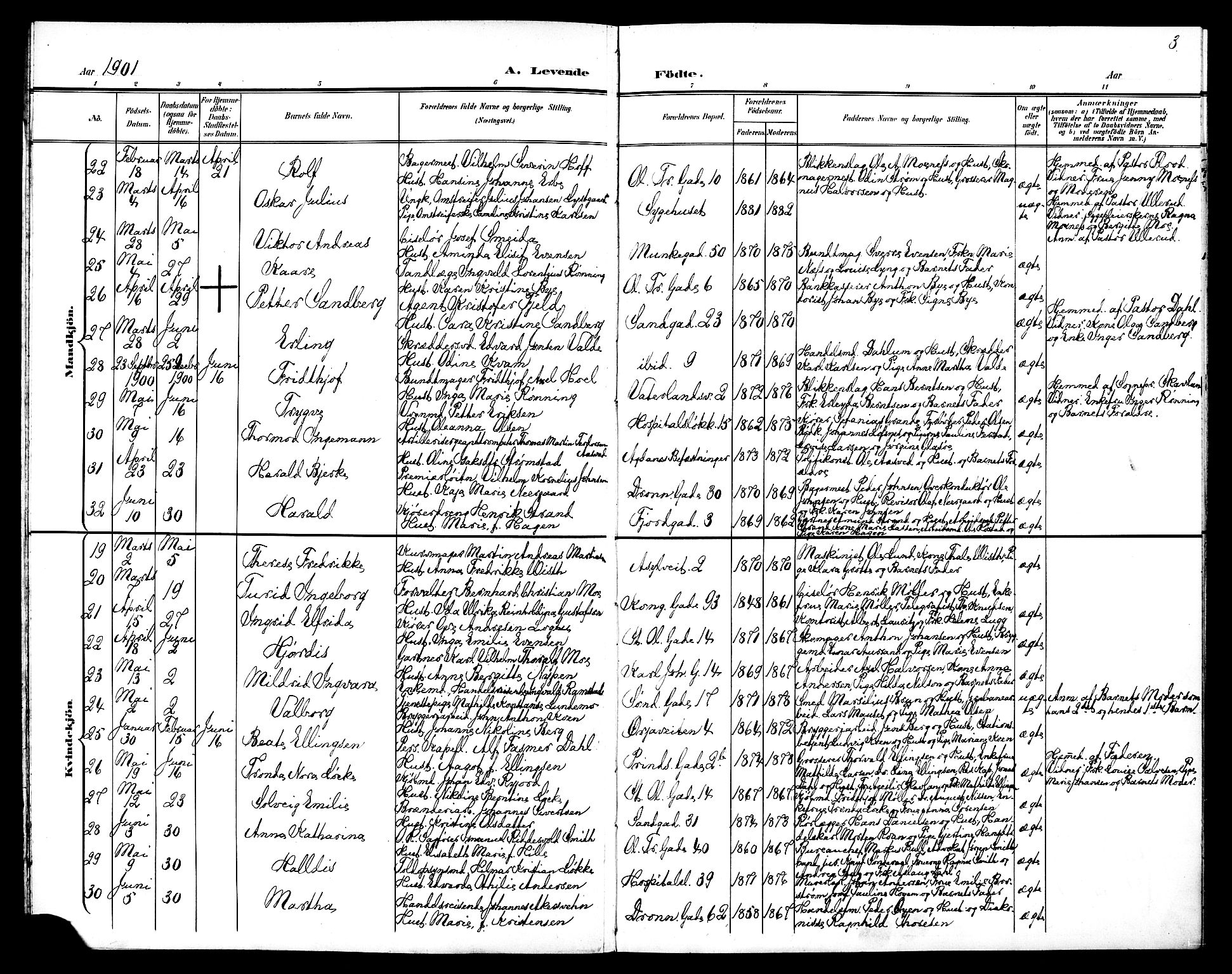 Ministerialprotokoller, klokkerbøker og fødselsregistre - Sør-Trøndelag, SAT/A-1456/602/L0144: Parish register (copy) no. 602C12, 1897-1905, p. 3