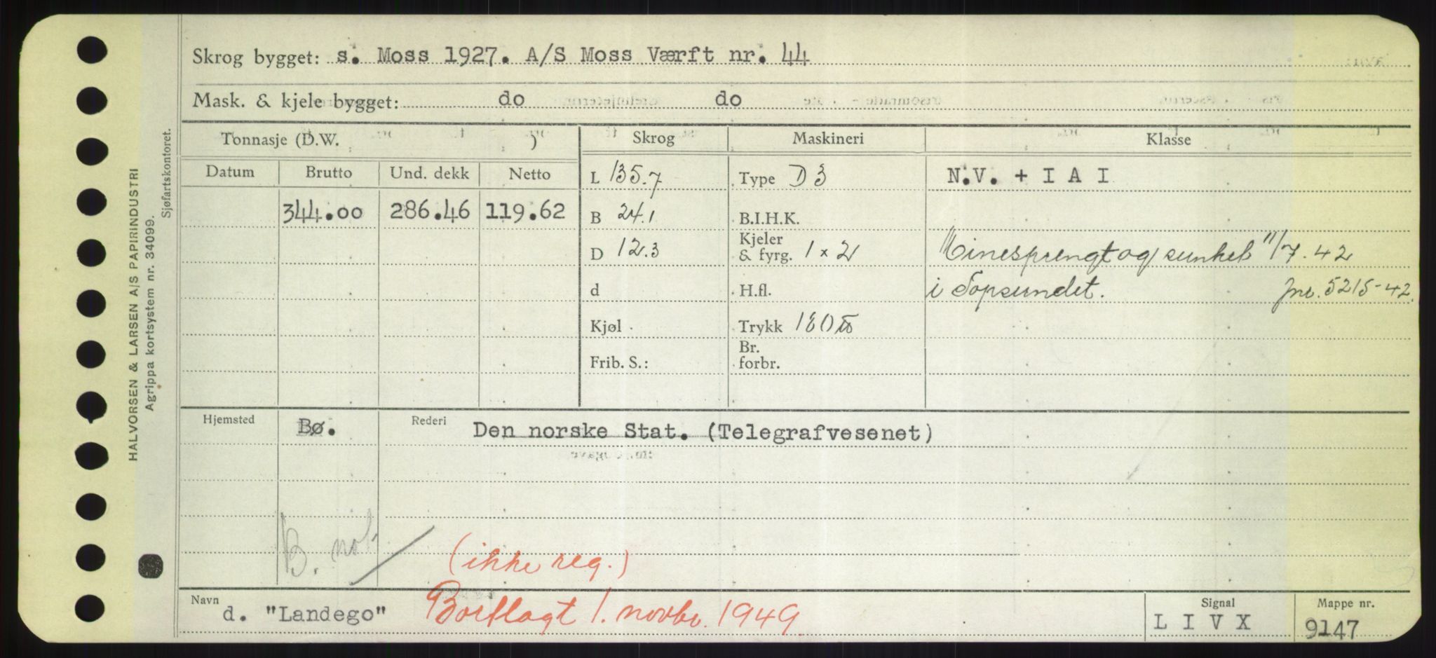 Sjøfartsdirektoratet med forløpere, Skipsmålingen, RA/S-1627/H/Hd/L0022: Fartøy, L-Lia, p. 155