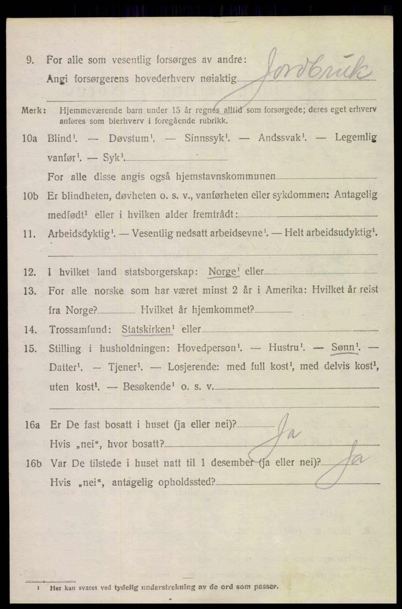 SAH, 1920 census for Dovre, 1920, p. 2409