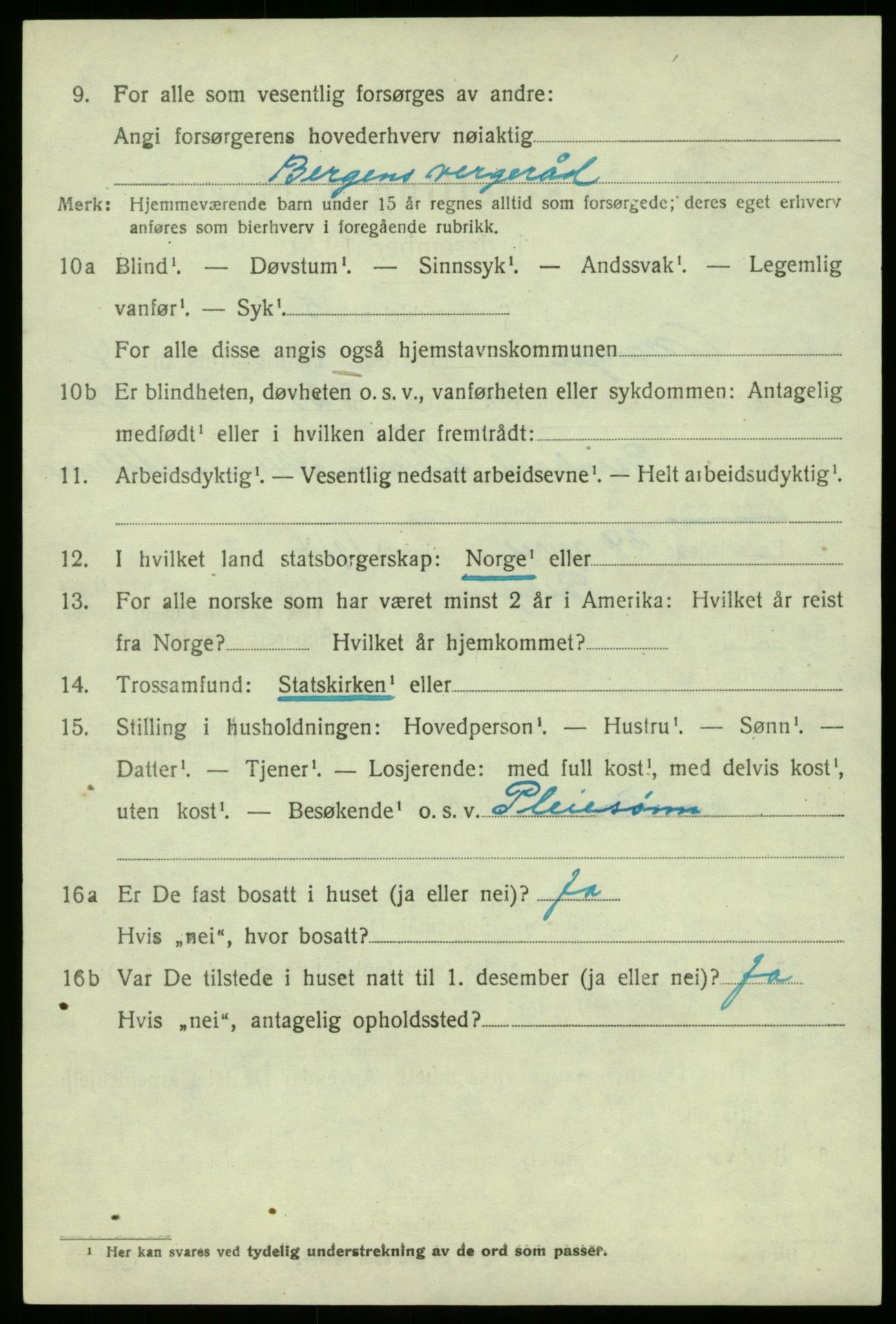 SAB, 1920 census for Manger, 1920, p. 3252