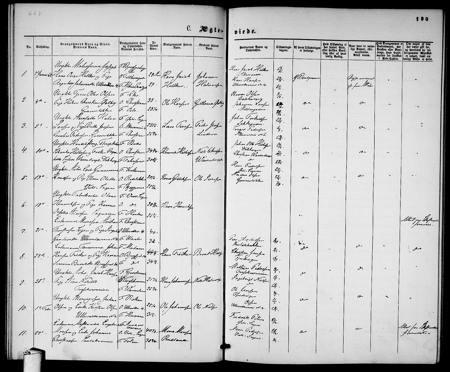 Gamle Aker prestekontor Kirkebøker, SAO/A-10617a/G/L0001: Parish register (copy) no. 1, 1861-1868, p. 190