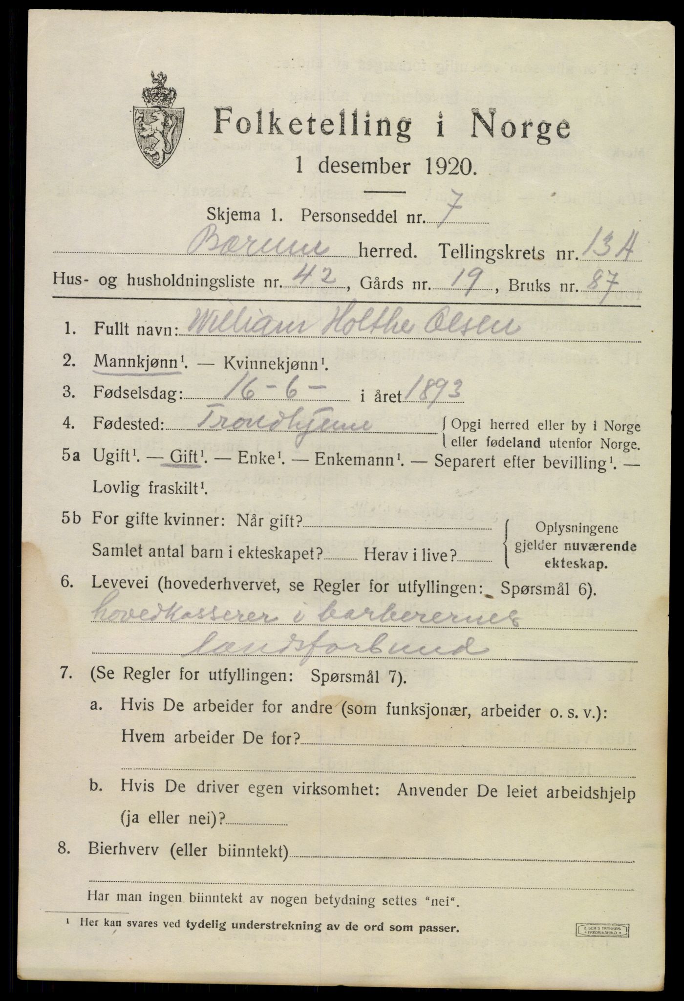 SAO, 1920 census for Bærum, 1920, p. 34284