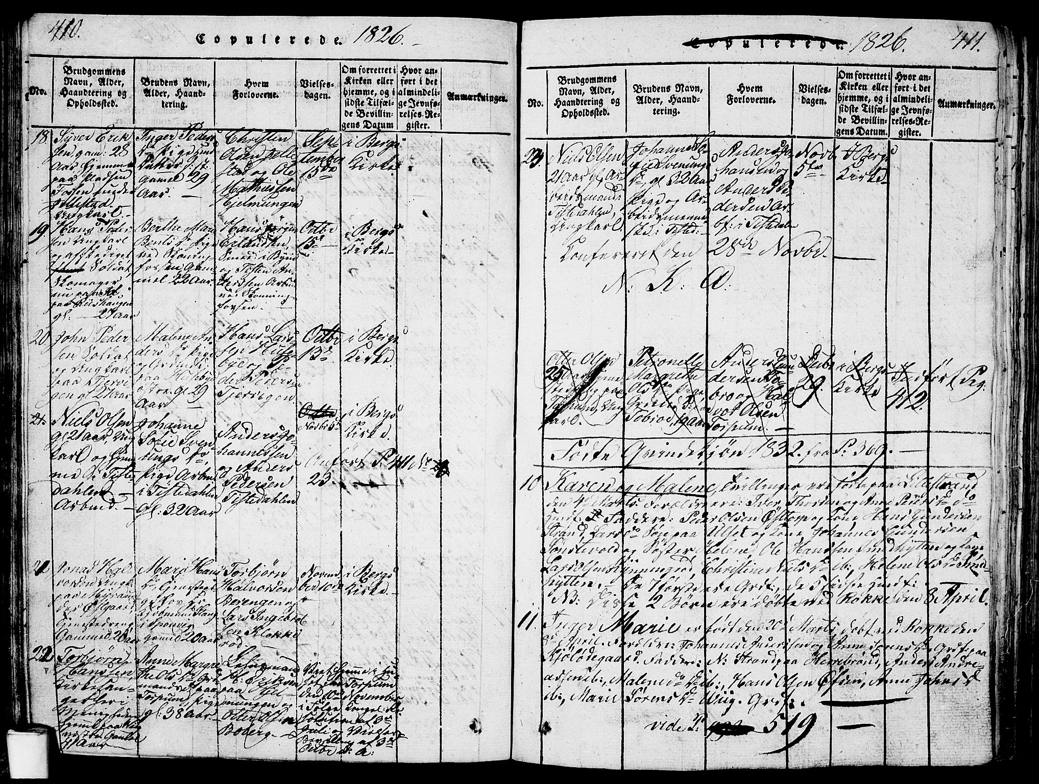 Berg prestekontor Kirkebøker, SAO/A-10902/G/Ga/L0001: Parish register (copy) no. I 1, 1815-1832, p. 410-411