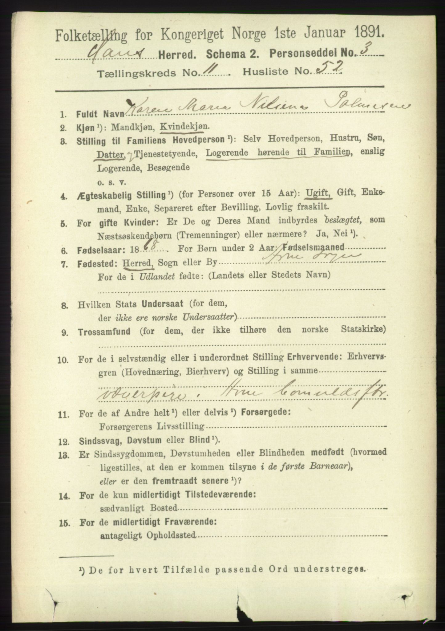RA, 1891 census for 1250 Haus, 1891, p. 5179
