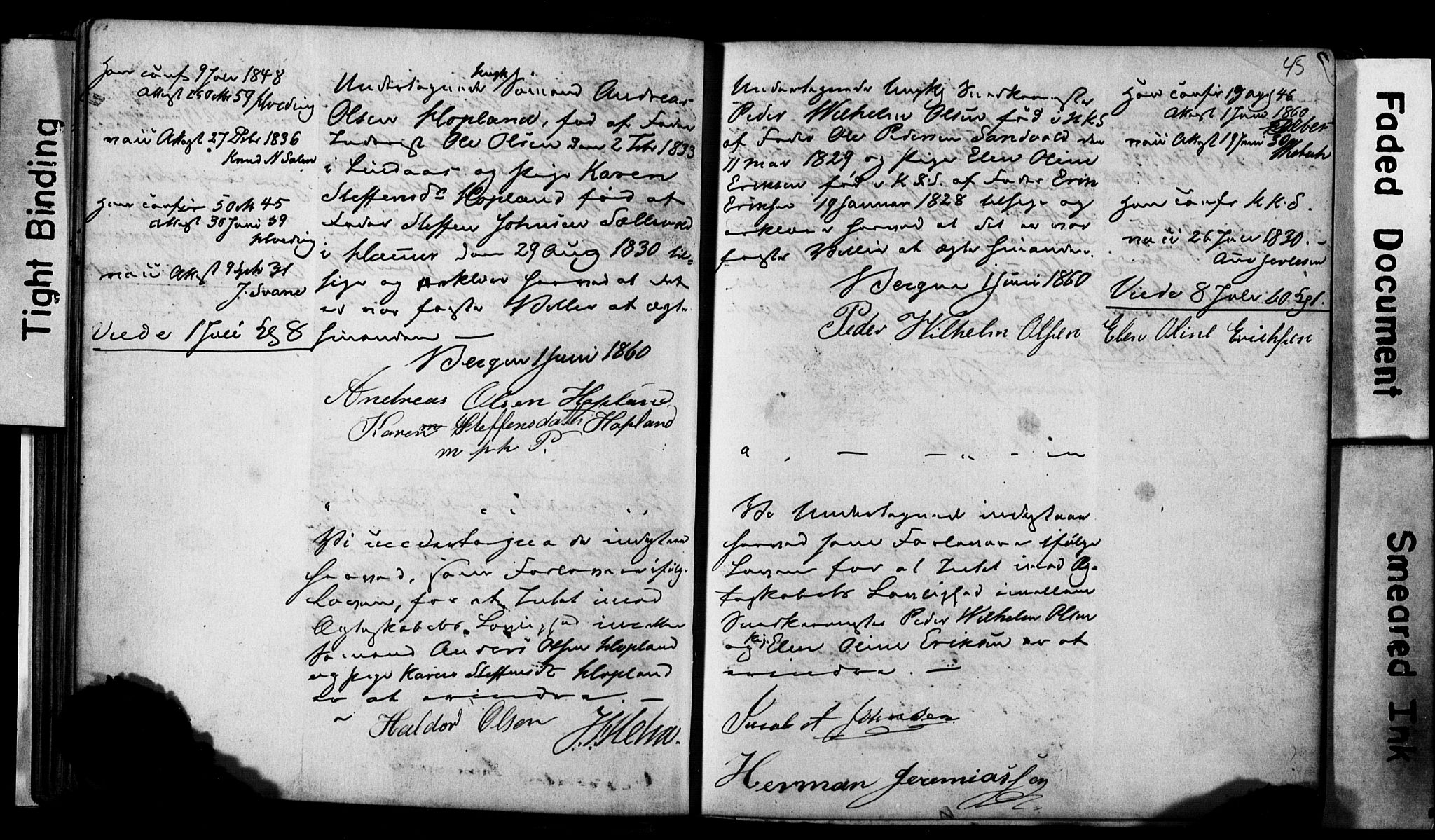 Korskirken sokneprestembete, AV/SAB-A-76101: Best man's statements no. II.5.2, 1859-1865, p. 45