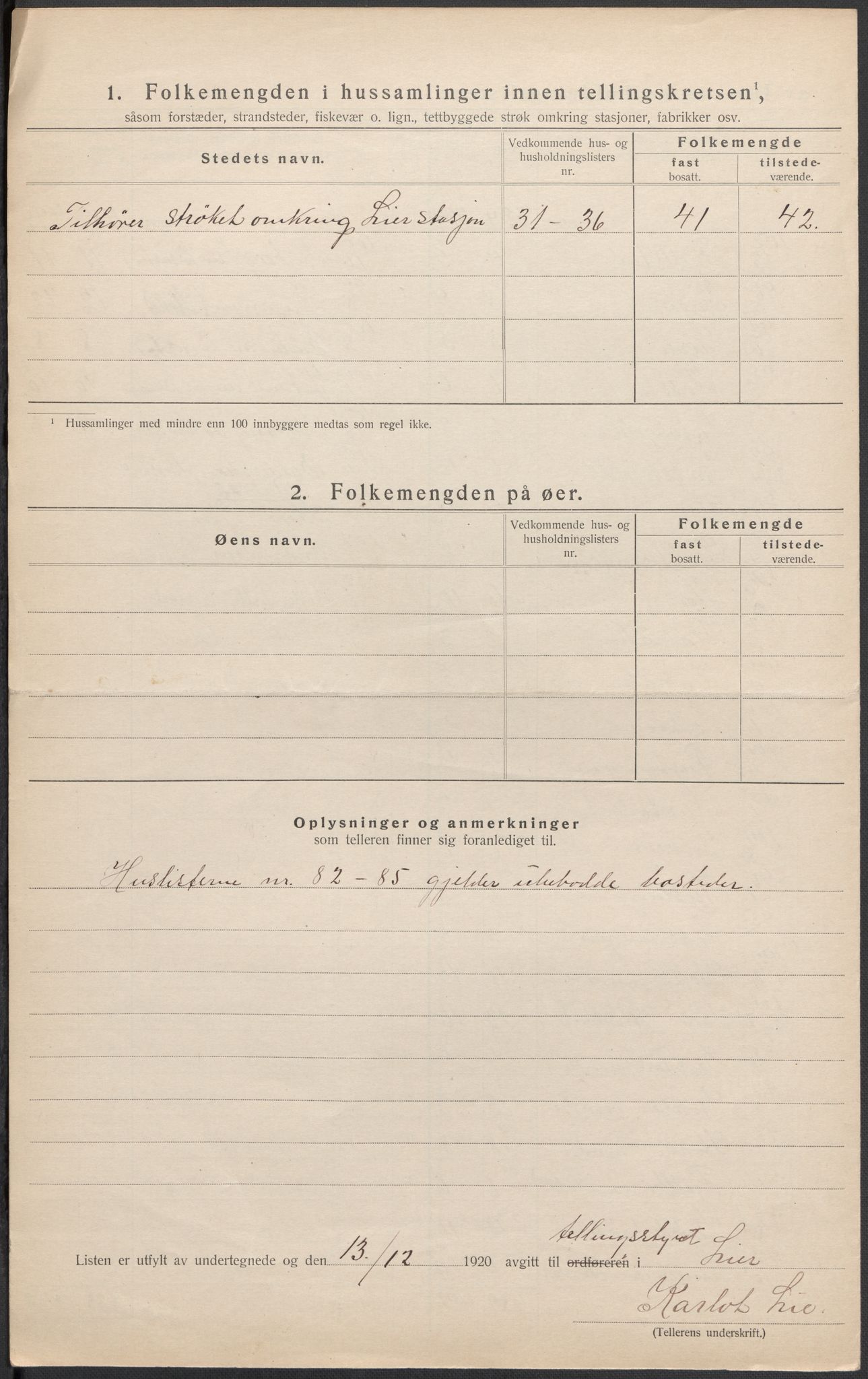 SAKO, 1920 census for Lier, 1920, p. 31