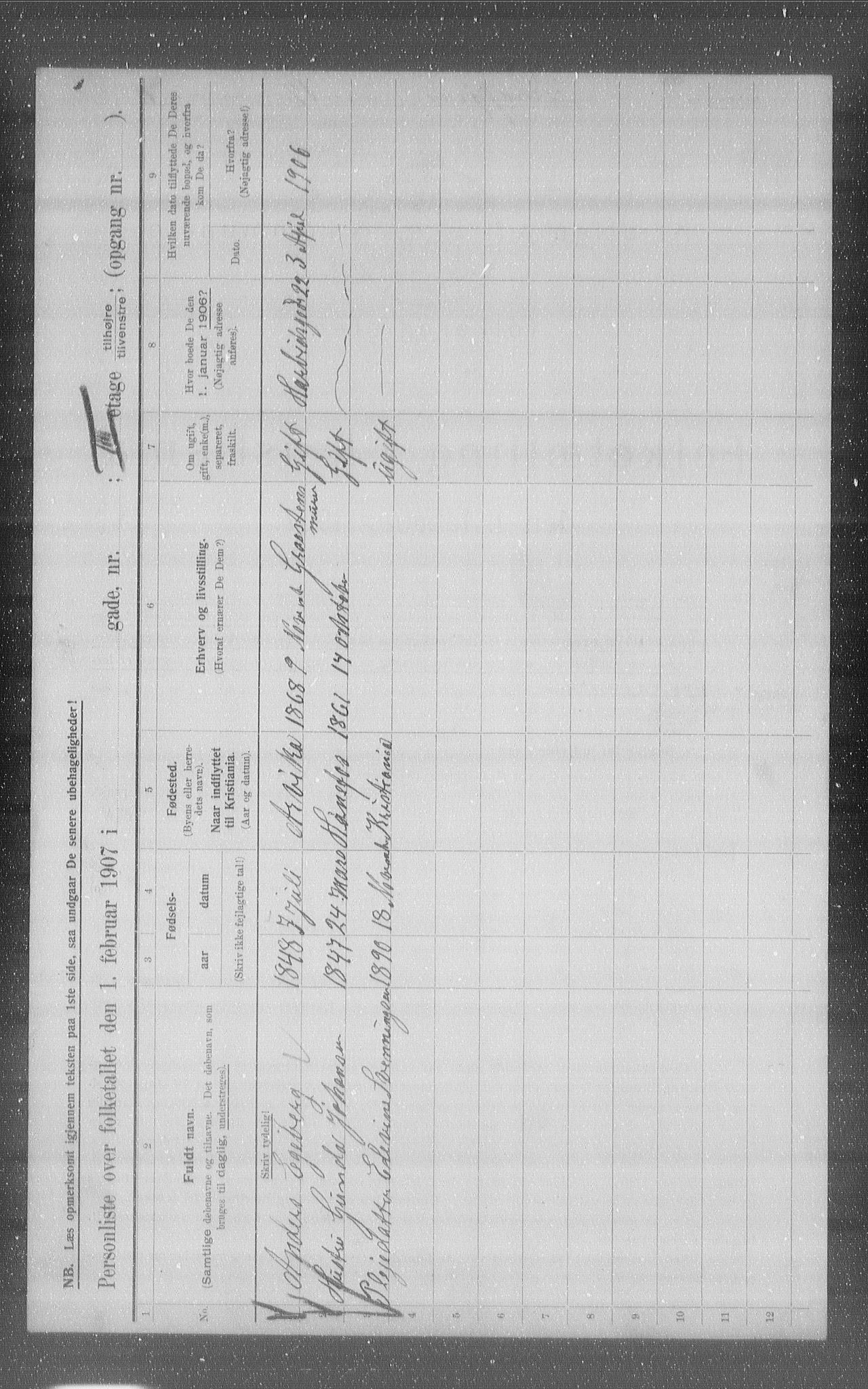 OBA, Municipal Census 1907 for Kristiania, 1907, p. 47633