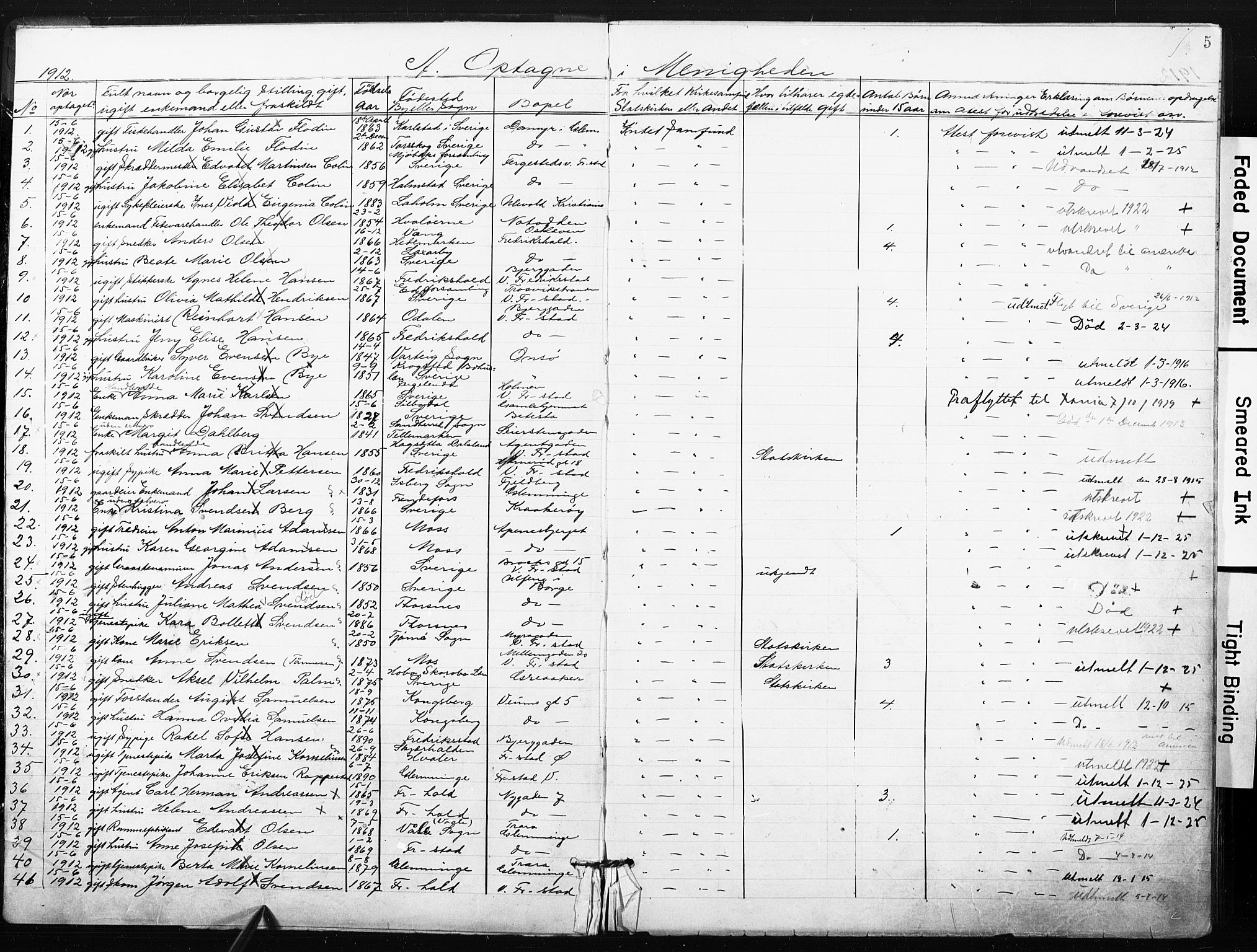 Kristi menighet Fredrikstad , AV/SAO-PAO-0231/A/L0002: Dissenter register no. 2, 1904-1932, p. 5
