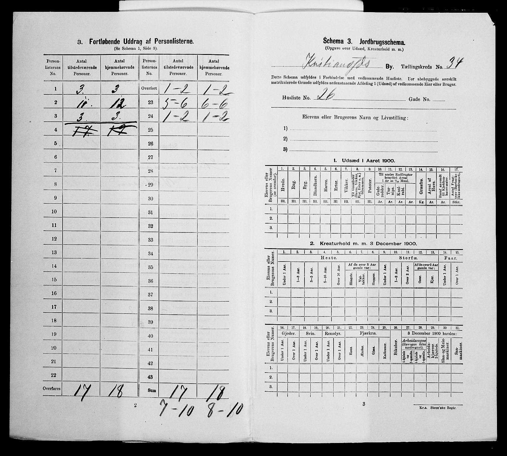 SAK, 1900 census for Kristiansand, 1900, p. 5440