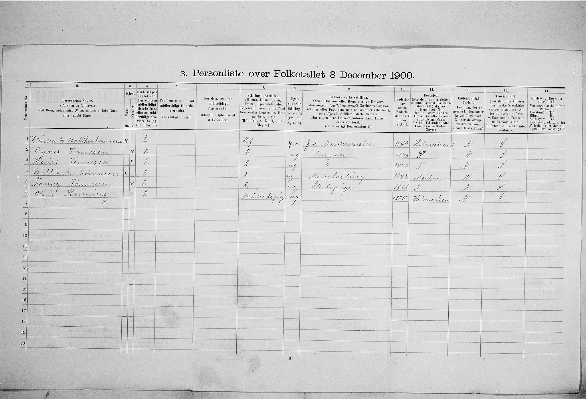 SAO, 1900 census for Kristiania, 1900, p. 53642