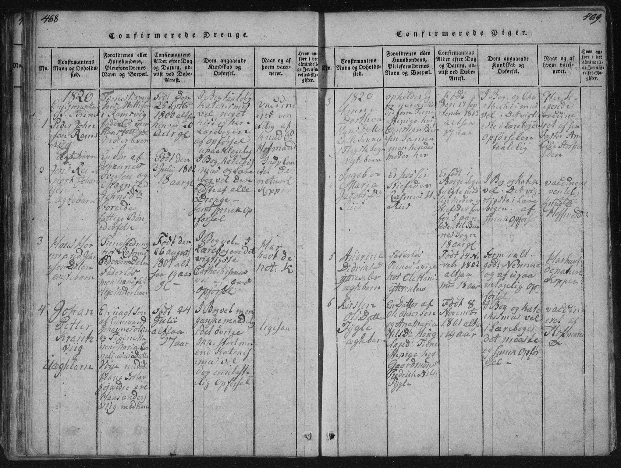 Ministerialprotokoller, klokkerbøker og fødselsregistre - Nordland, AV/SAT-A-1459/881/L1164: Parish register (copy) no. 881C01, 1818-1853, p. 468-469