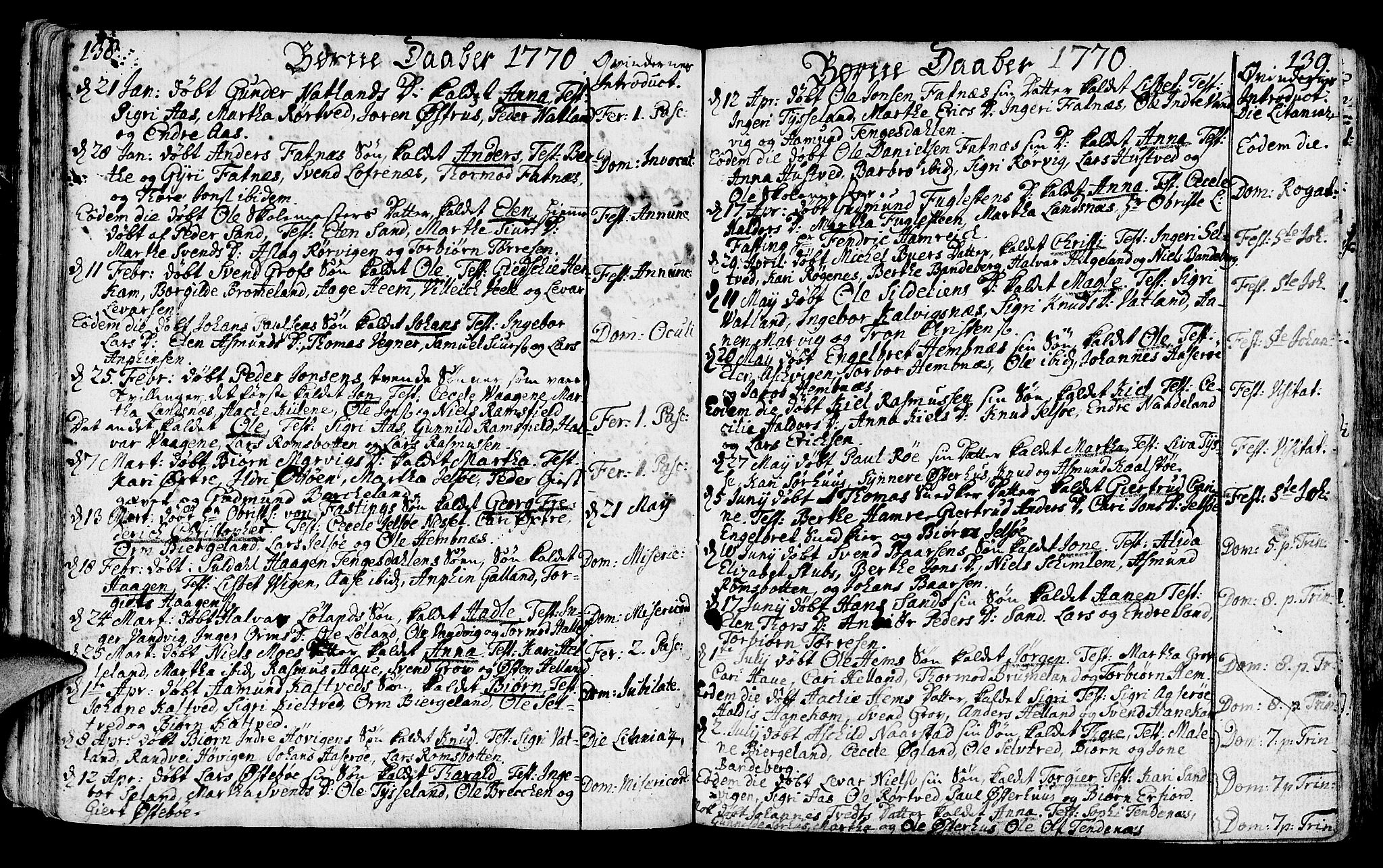 Jelsa sokneprestkontor, SAST/A-101842/01/IV: Parish register (official) no. A 3, 1768-1796, p. 138-139