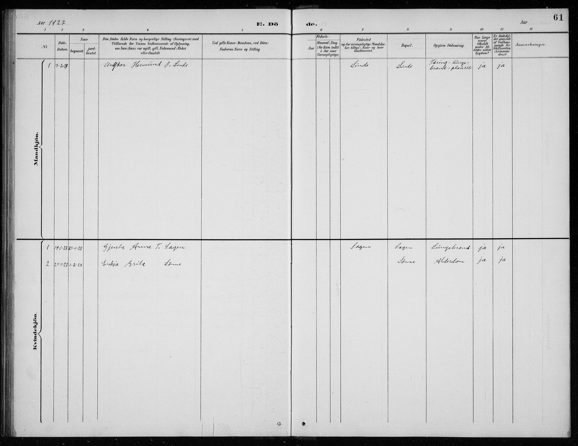 Balestrand sokneprestembete, SAB/A-79601/H/Hab/Habc/L0003: Parish register (copy) no. C 3, 1895-1927, p. 61