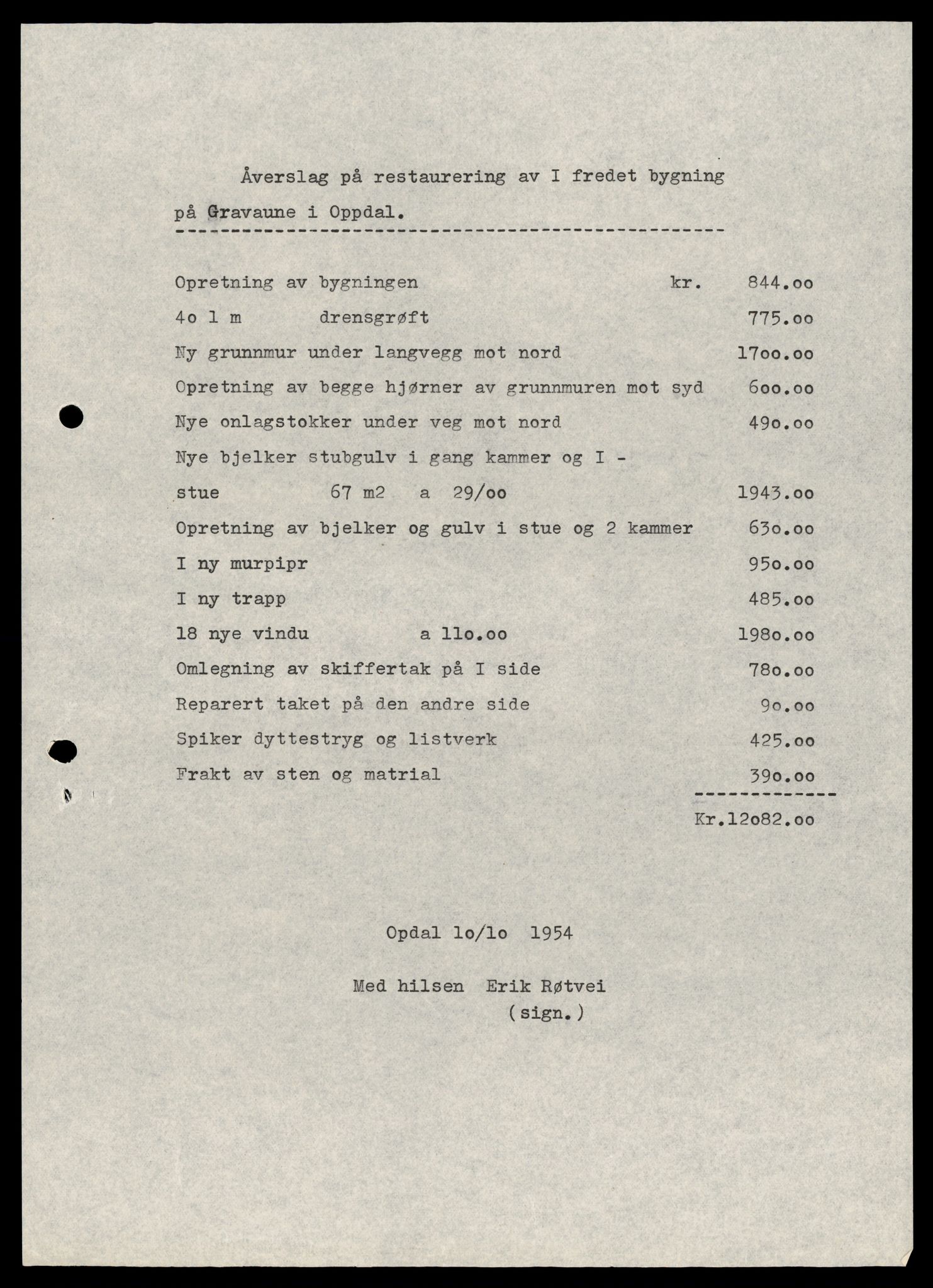 Fortidsminneforeningen, Den trønderske avdeling, AV/SAT-PA-0592/D/Da/L0035: Sakarkiv etter nøkkel, p. 1001