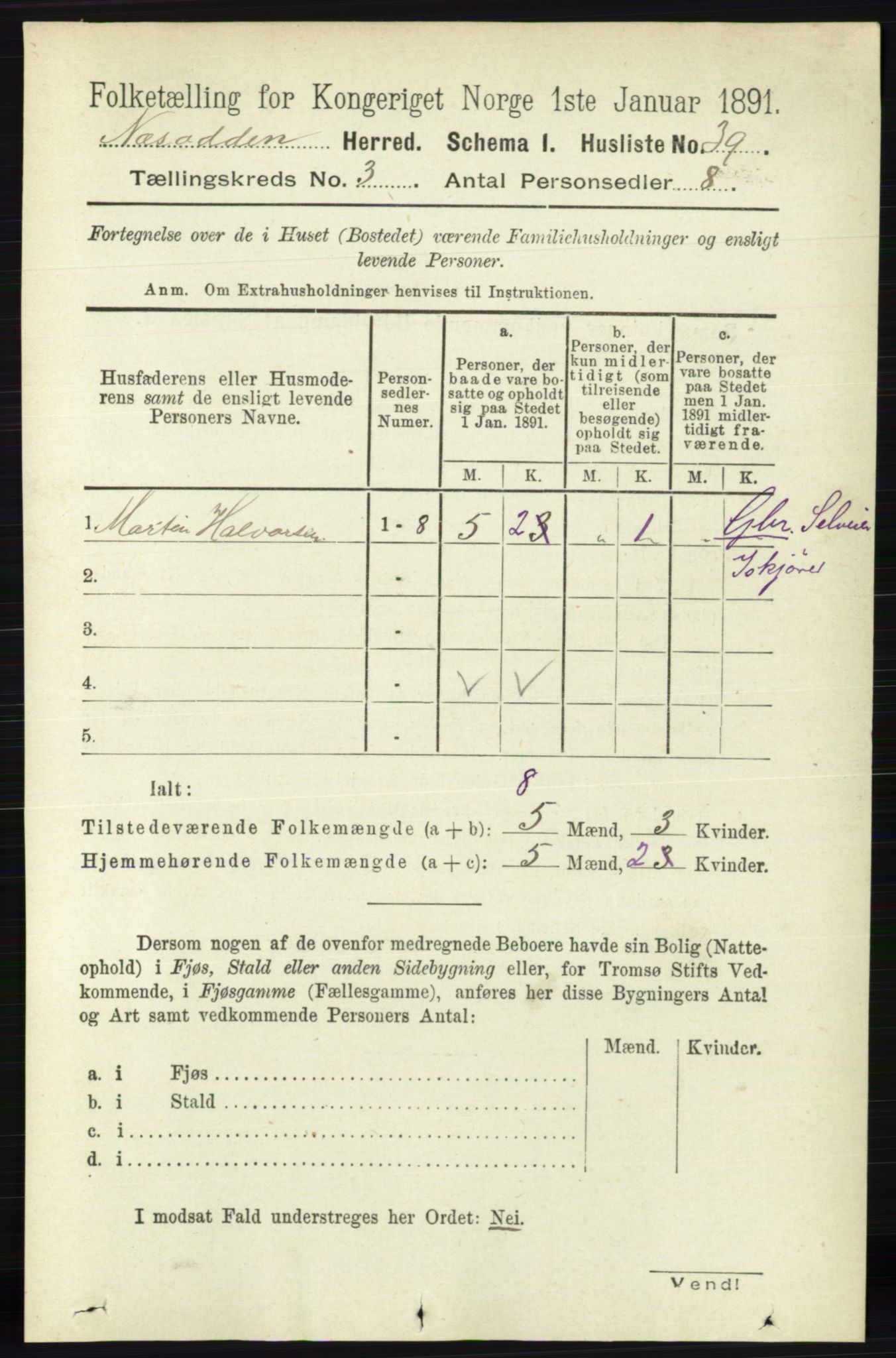 RA, 1891 census for 0216 Nesodden, 1891, p. 1004